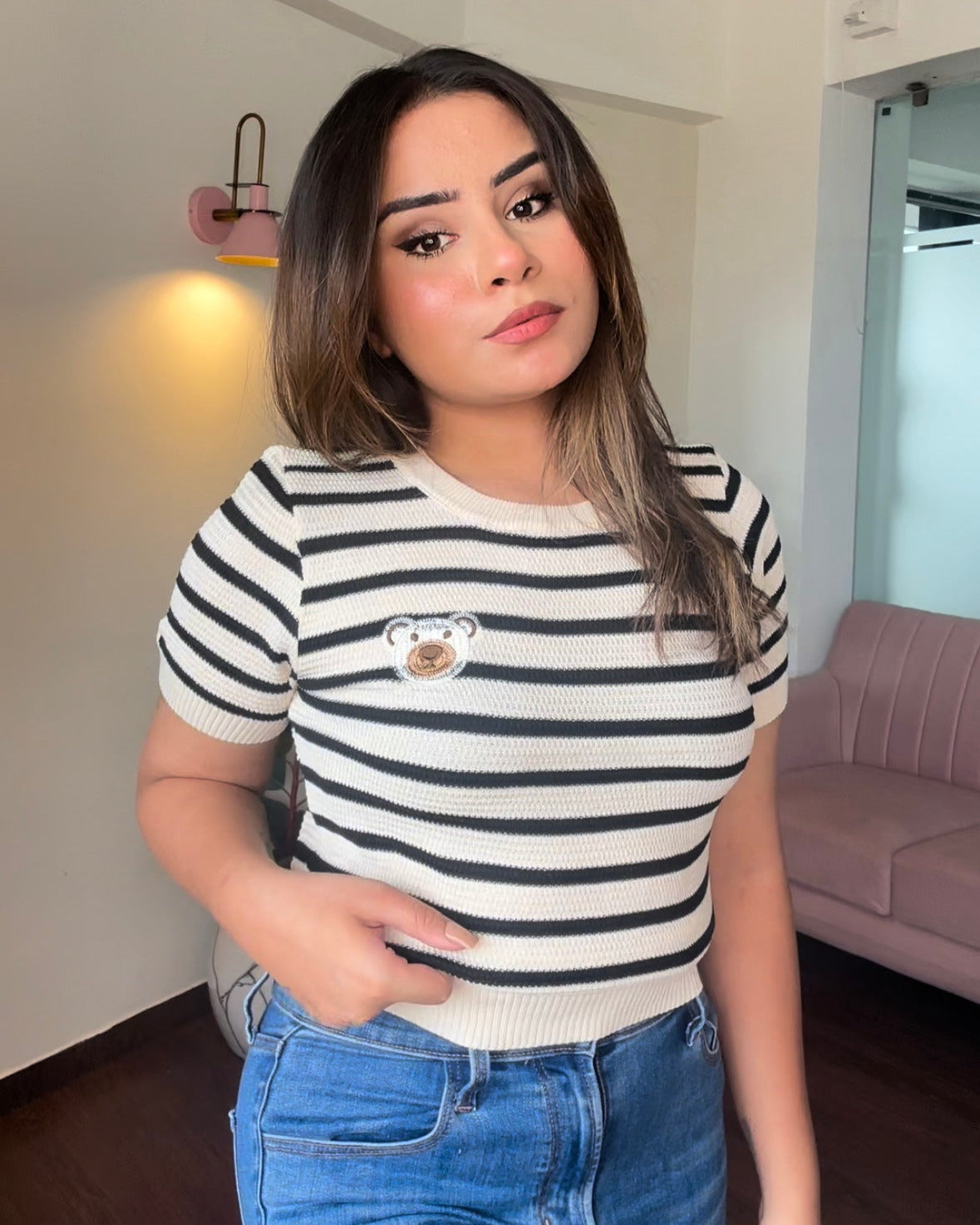 Teddy Patch Half Sleeve Tee