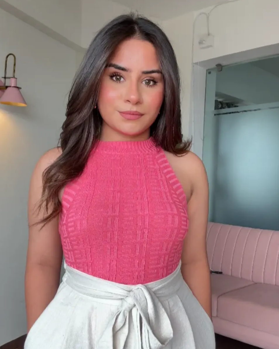Textured Halter Neck Cami Top