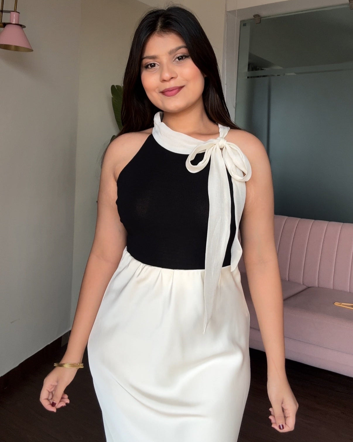 Tie Up Cut Sleeves Ribbed Top