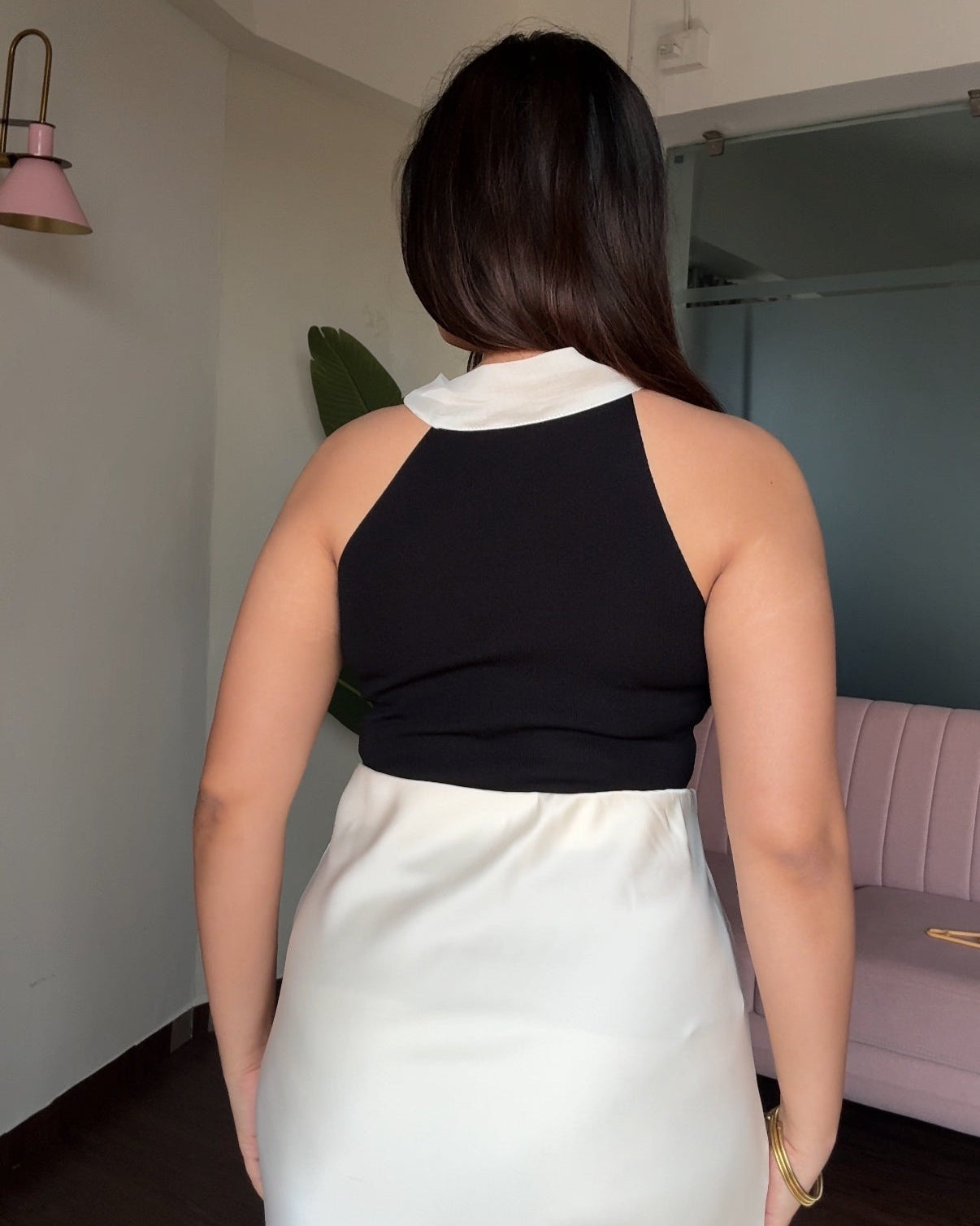 Tie Up Cut Sleeves Ribbed Top