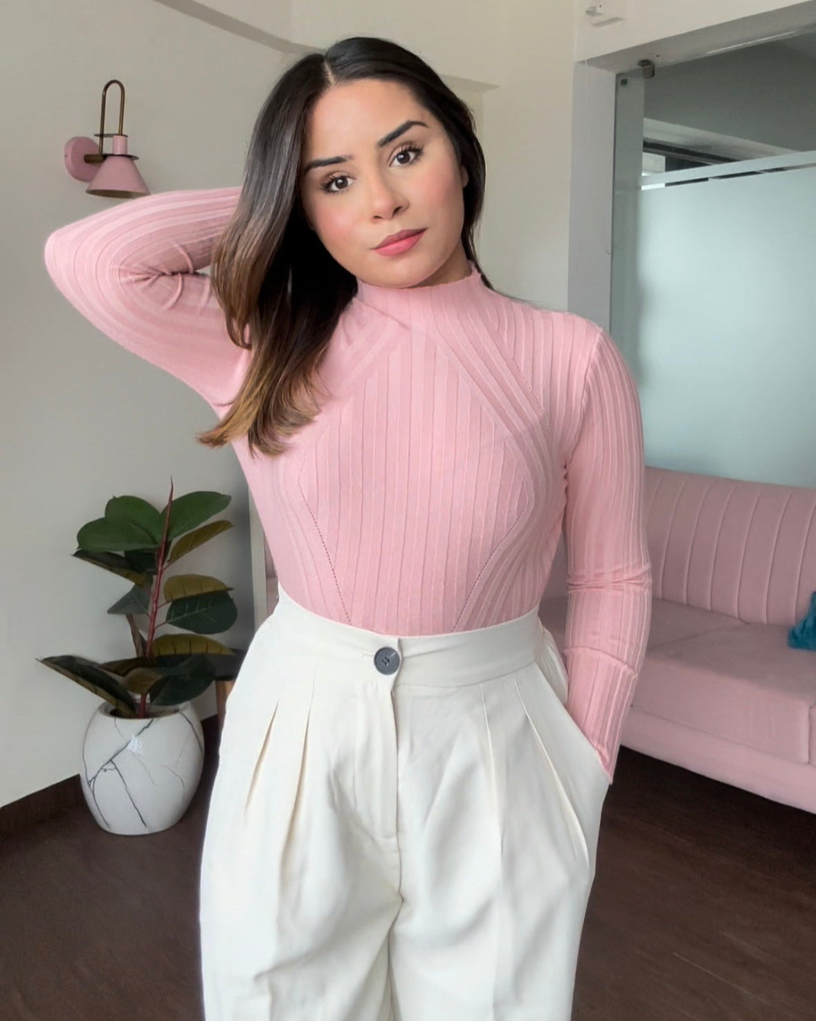 Turtleneck Textured Top