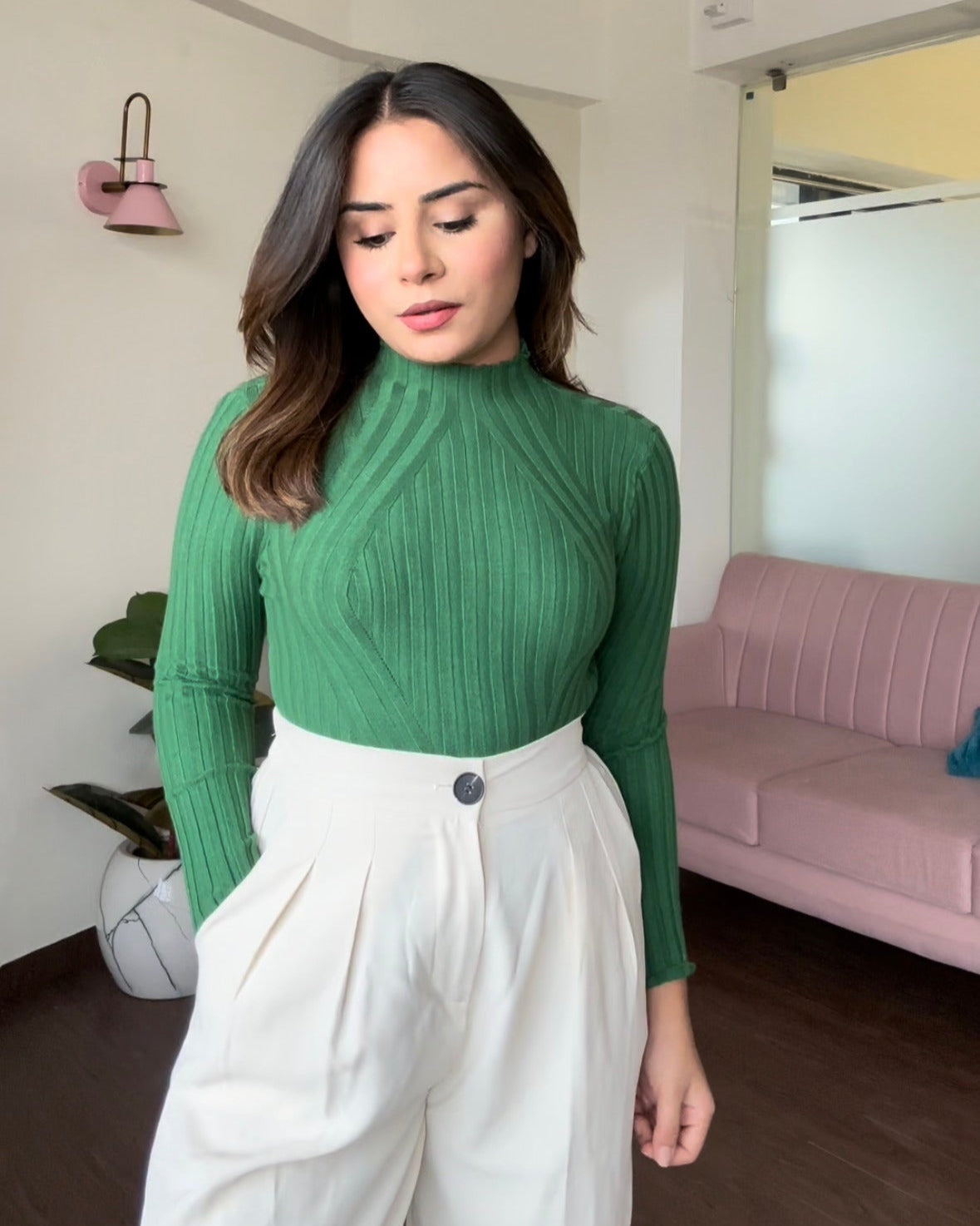 Turtleneck Textured Top