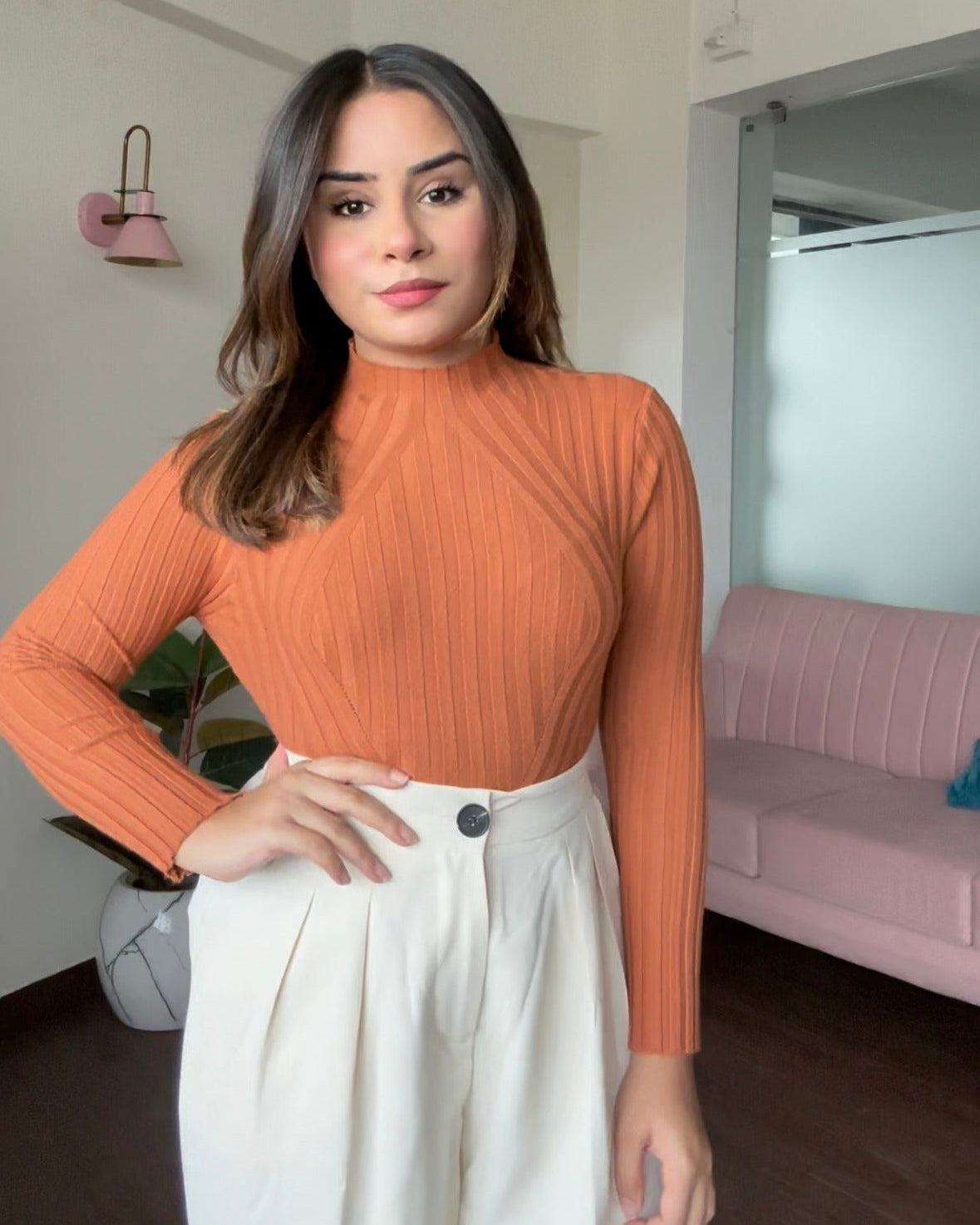 Turtleneck Textured Top