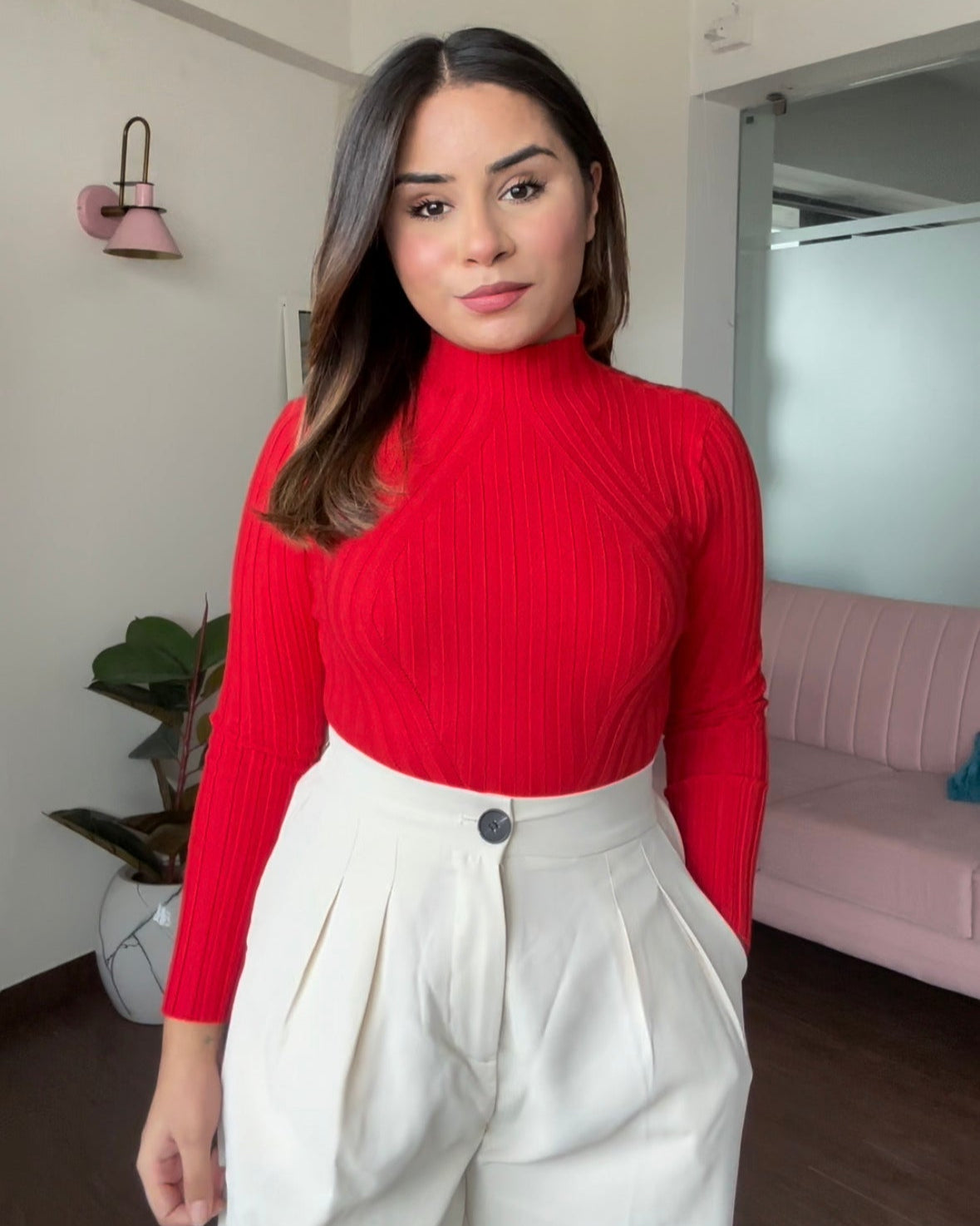 Turtleneck Textured Top