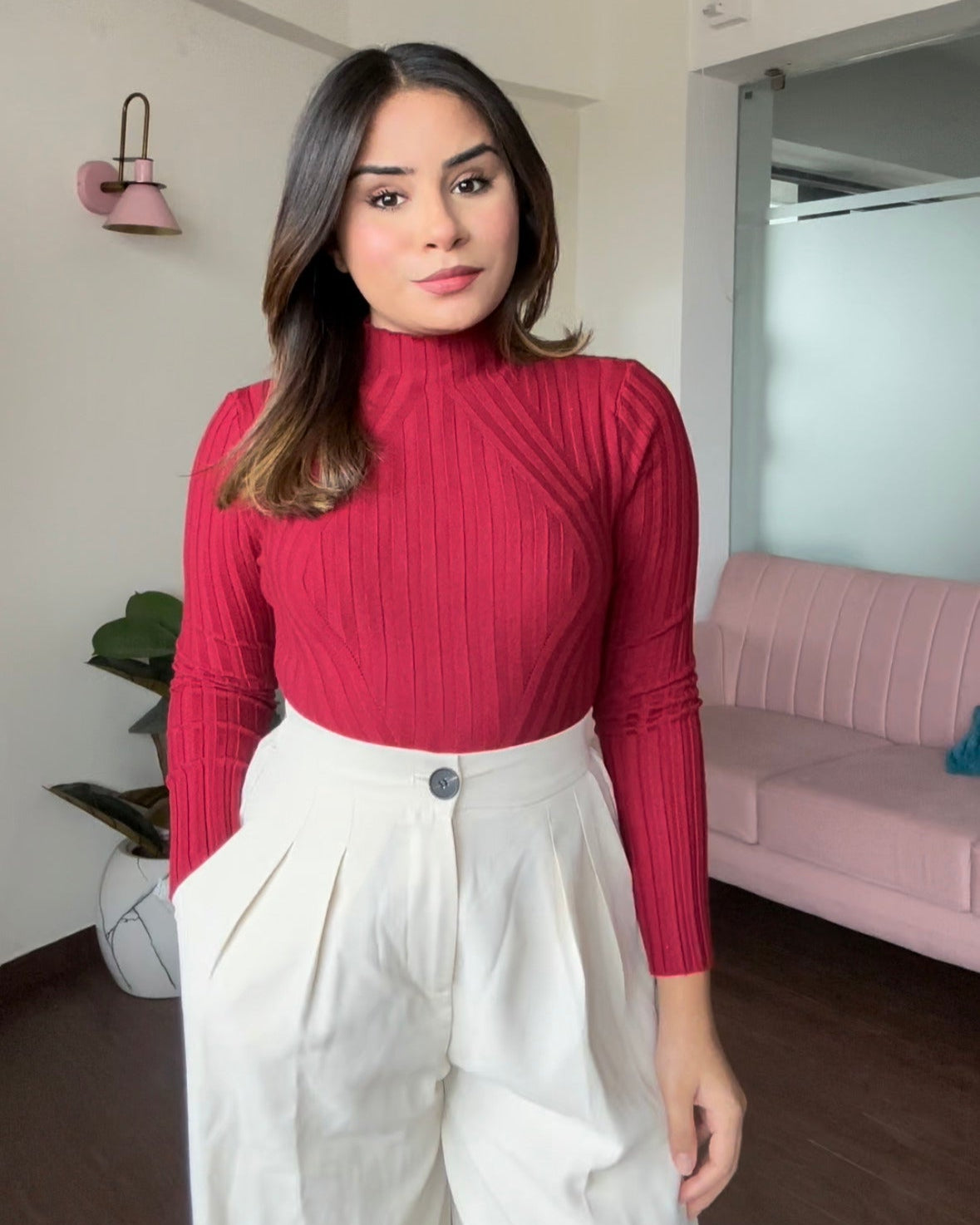 Turtleneck Textured Top