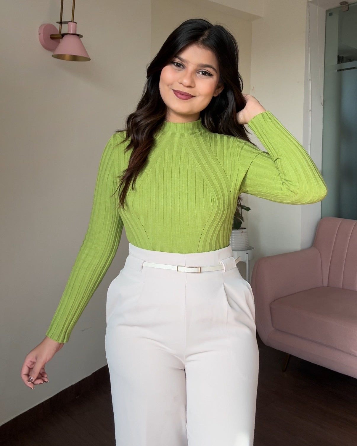 Turtleneck Textured Top