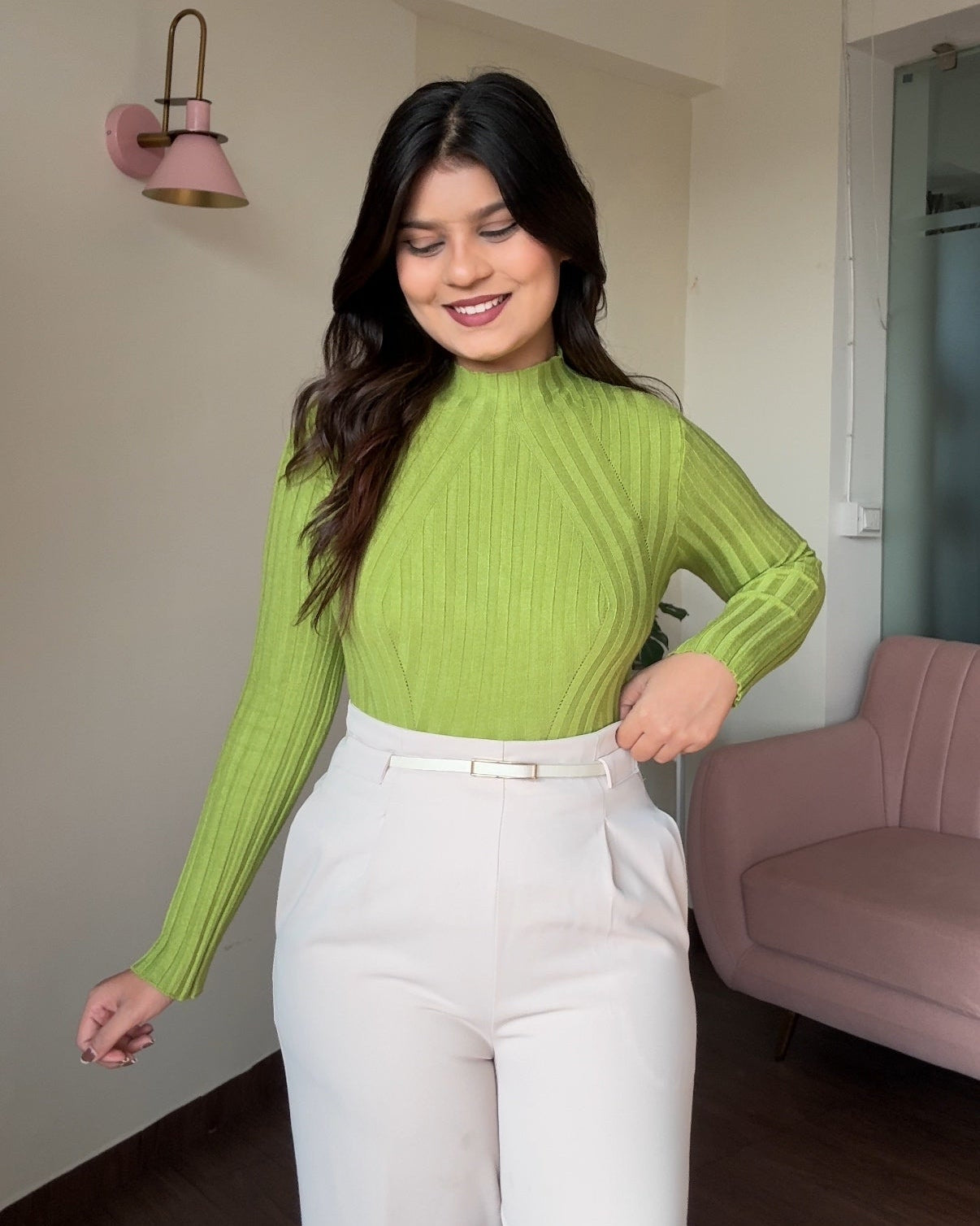 Turtleneck Textured Top