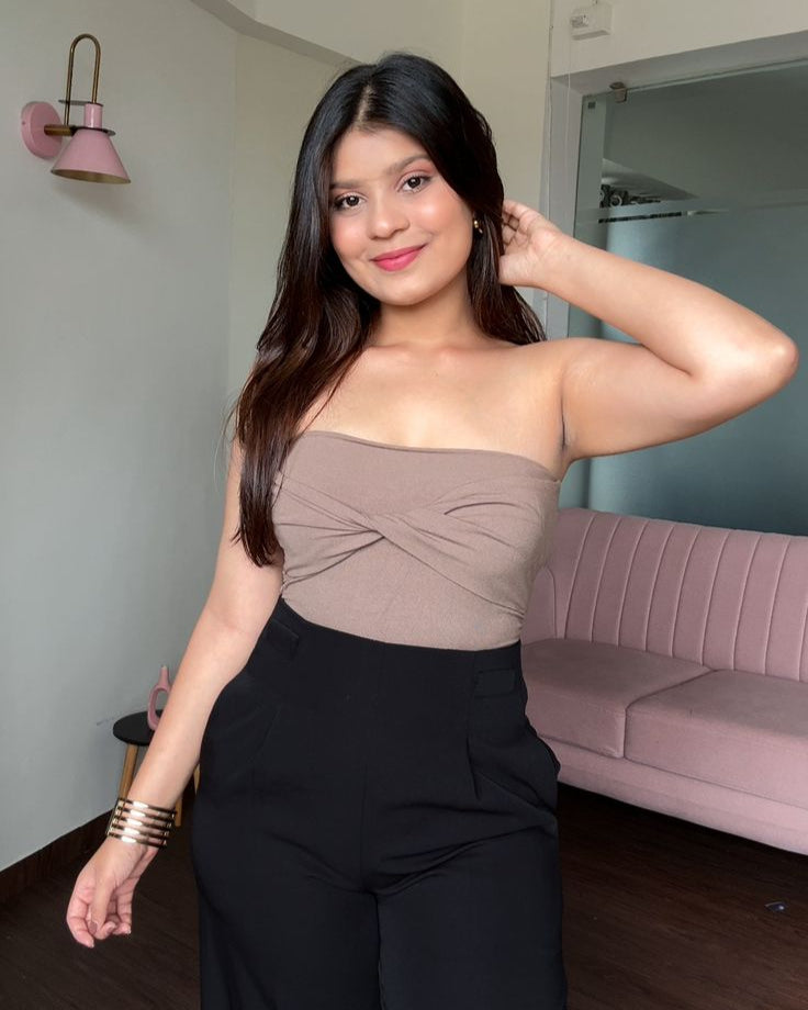 Twist Detail Padded Tube Top