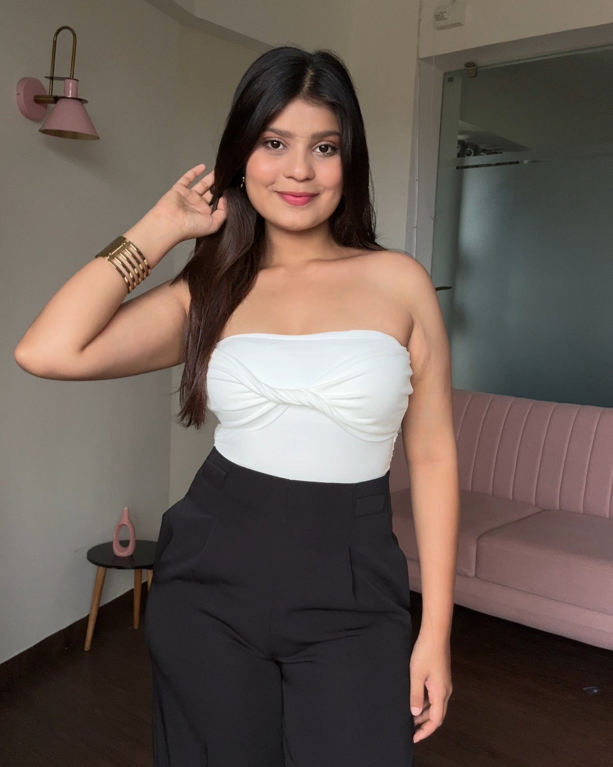 Twist Detail Padded Tube Top