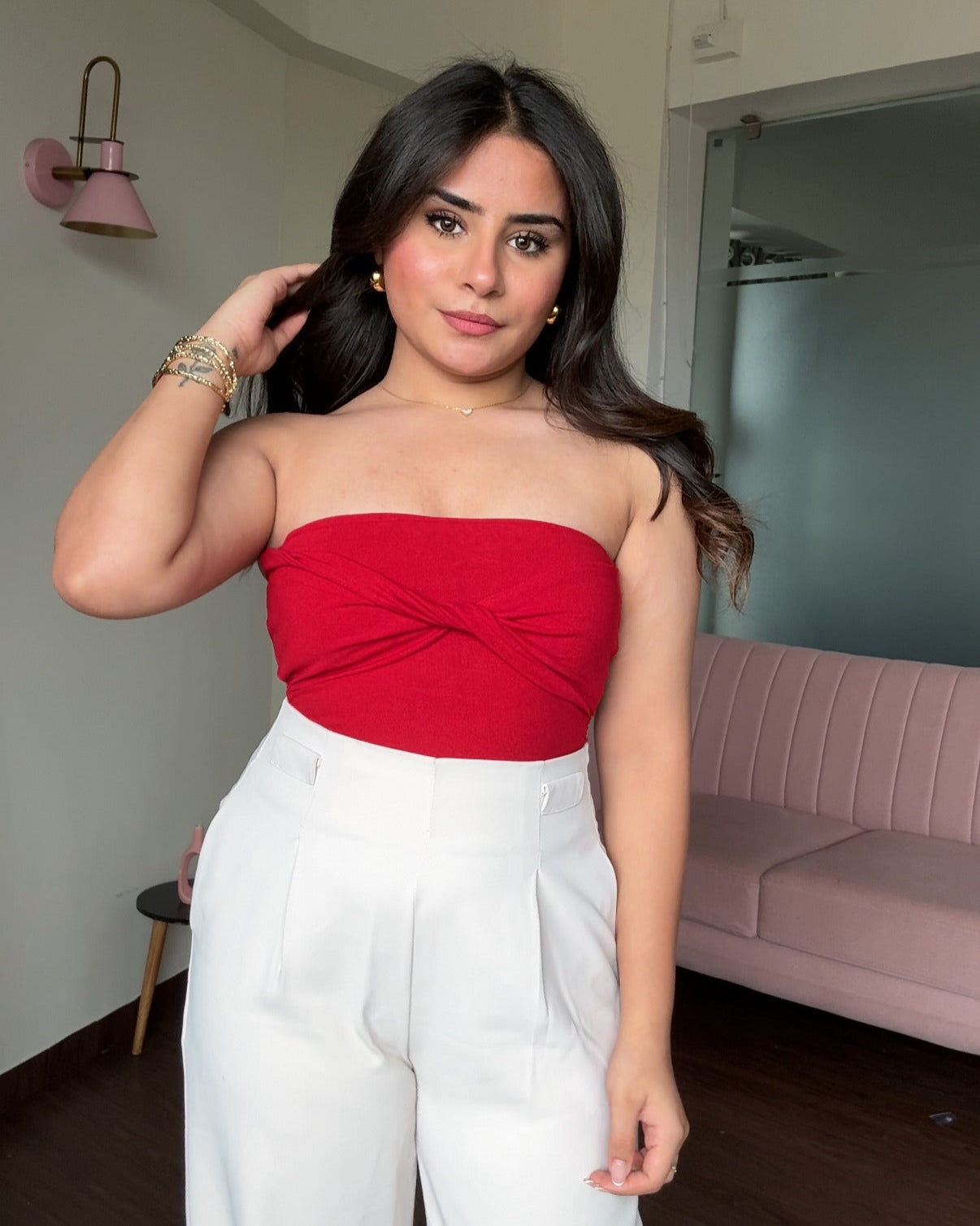 Twist Detail Padded Tube Top