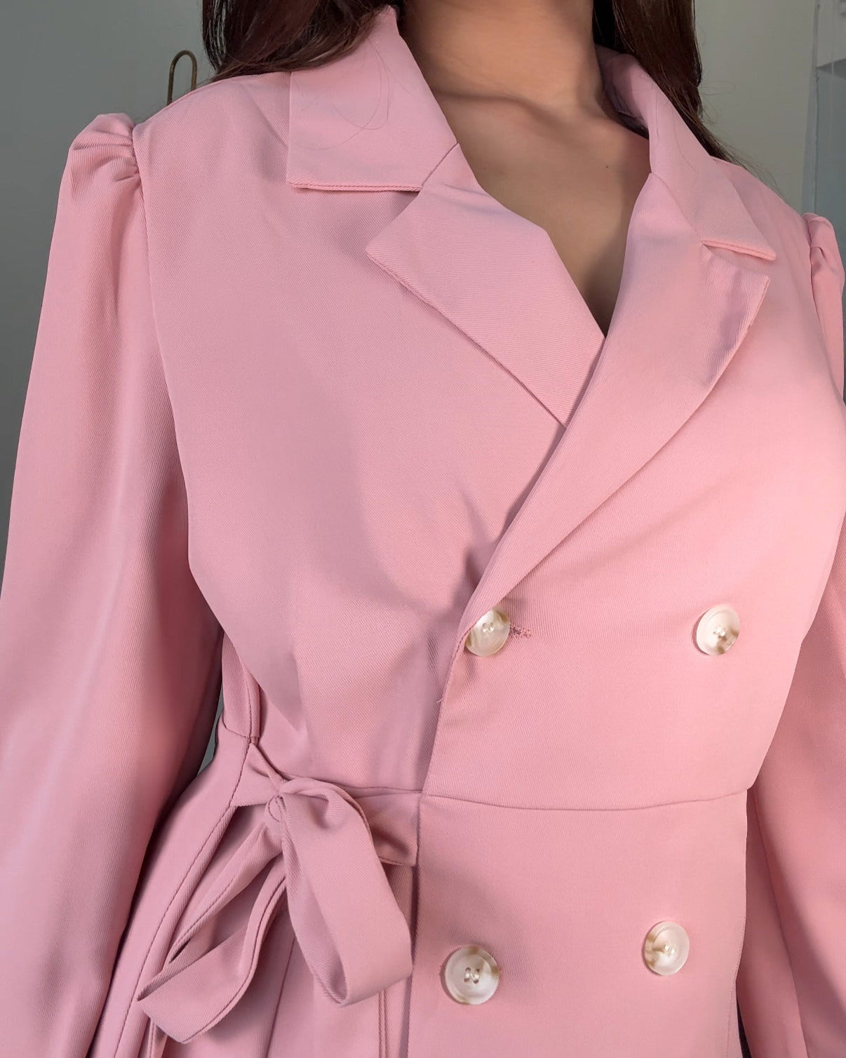 Waist Tie Up Classic Blazer Dress