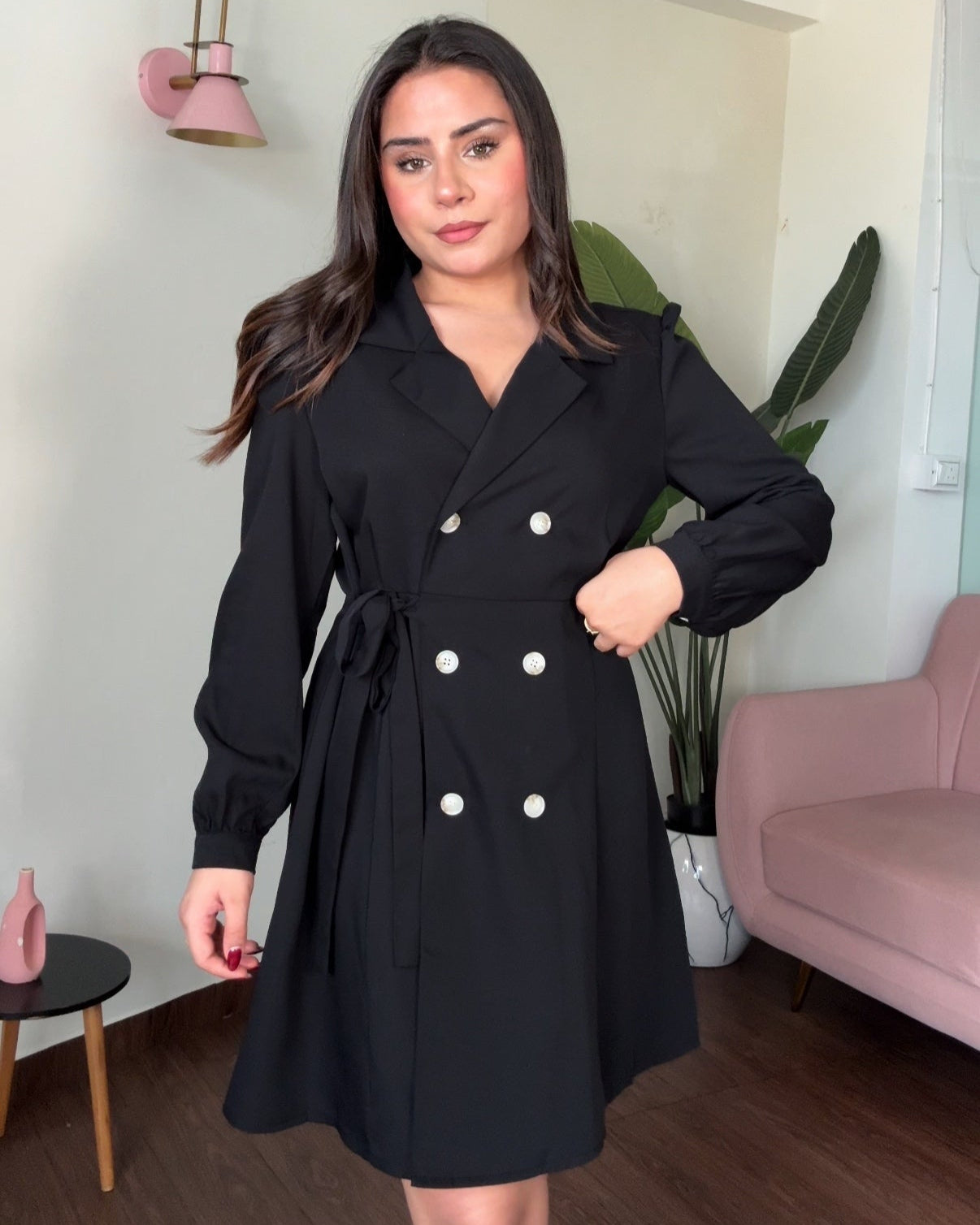 Waist Tie Up Classic Blazer Dress