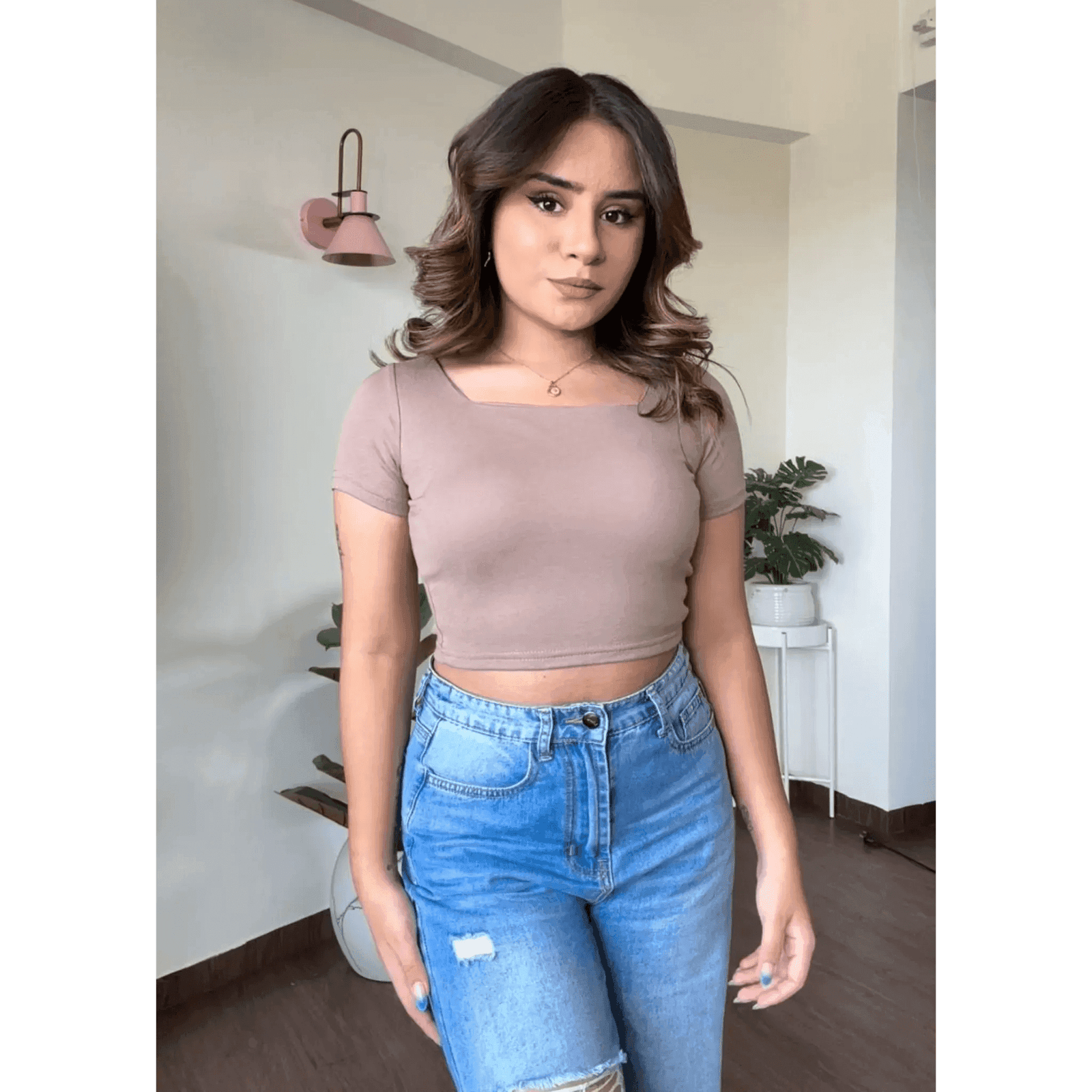 Padded Square Neck Basic Top