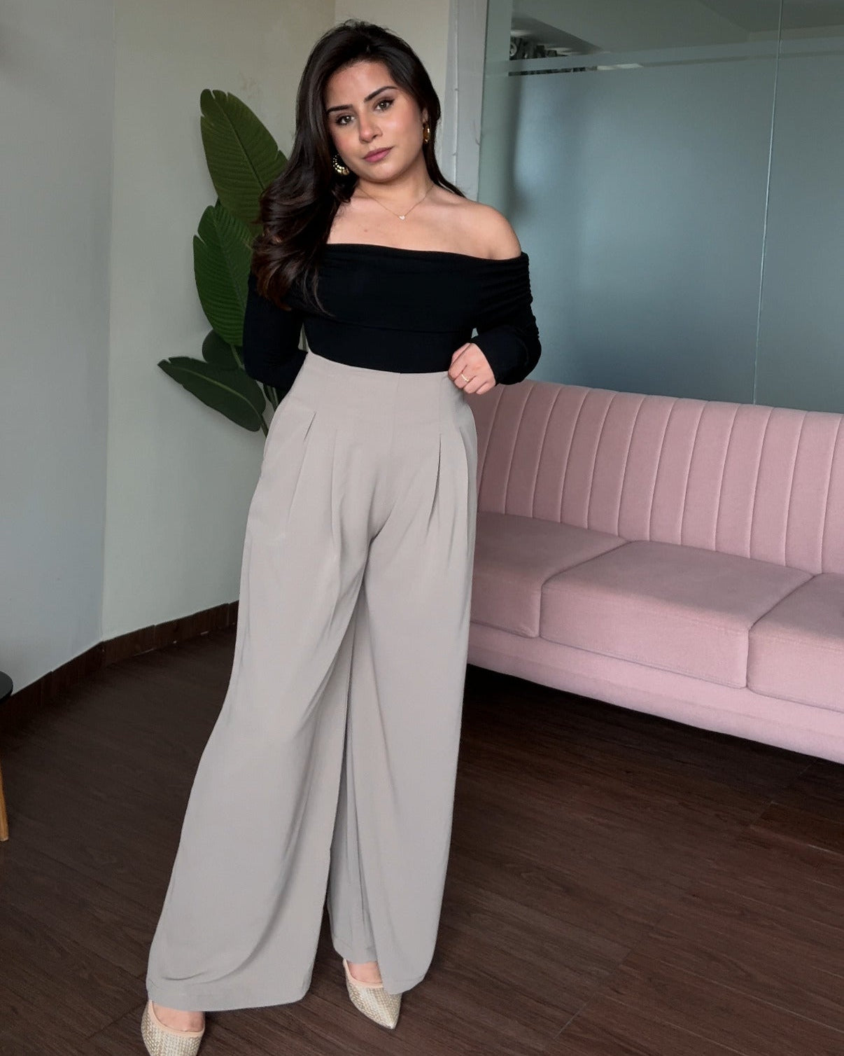 Wide Legged Pleated Korean Pants