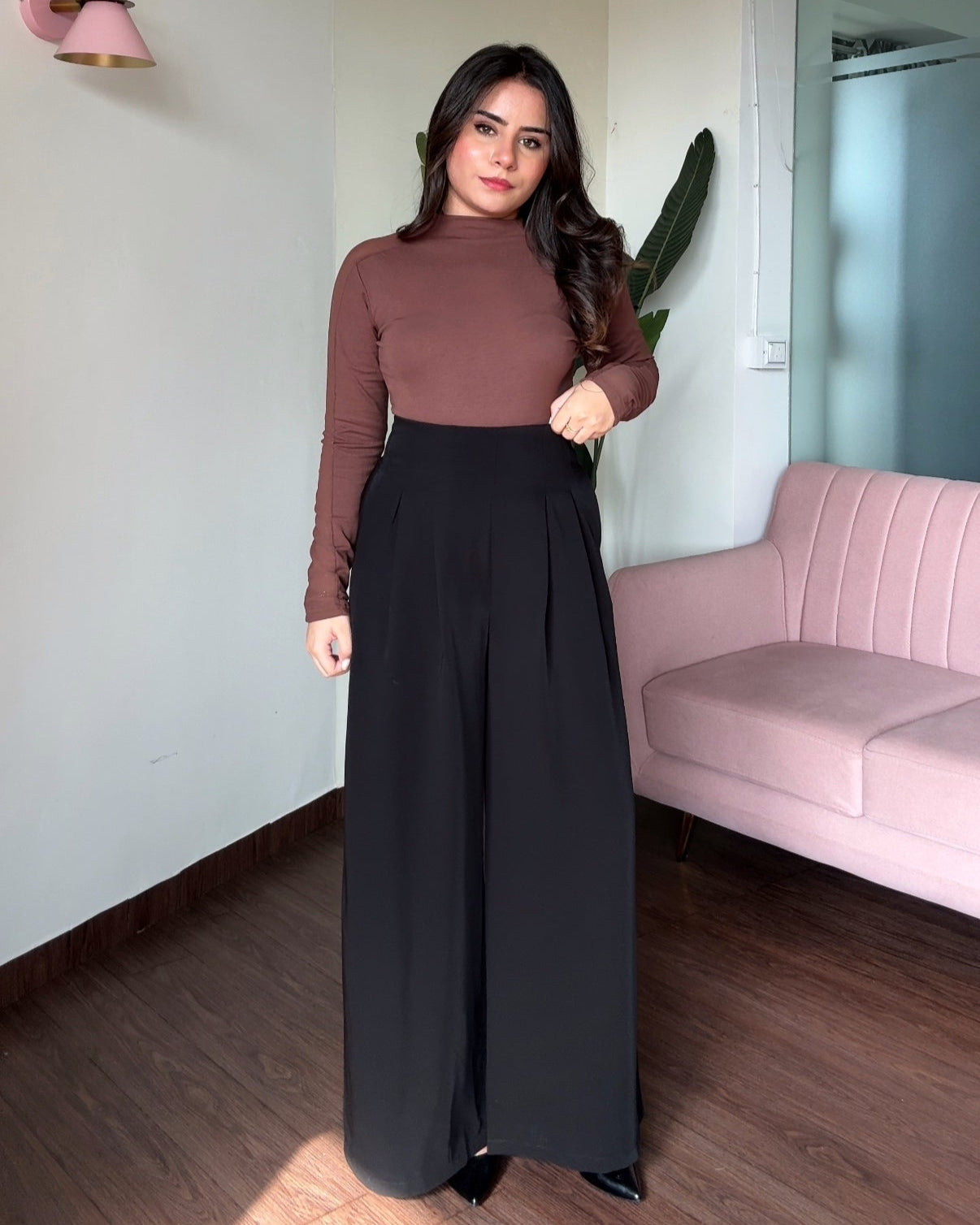 Wide Legged Pleated Korean Pants