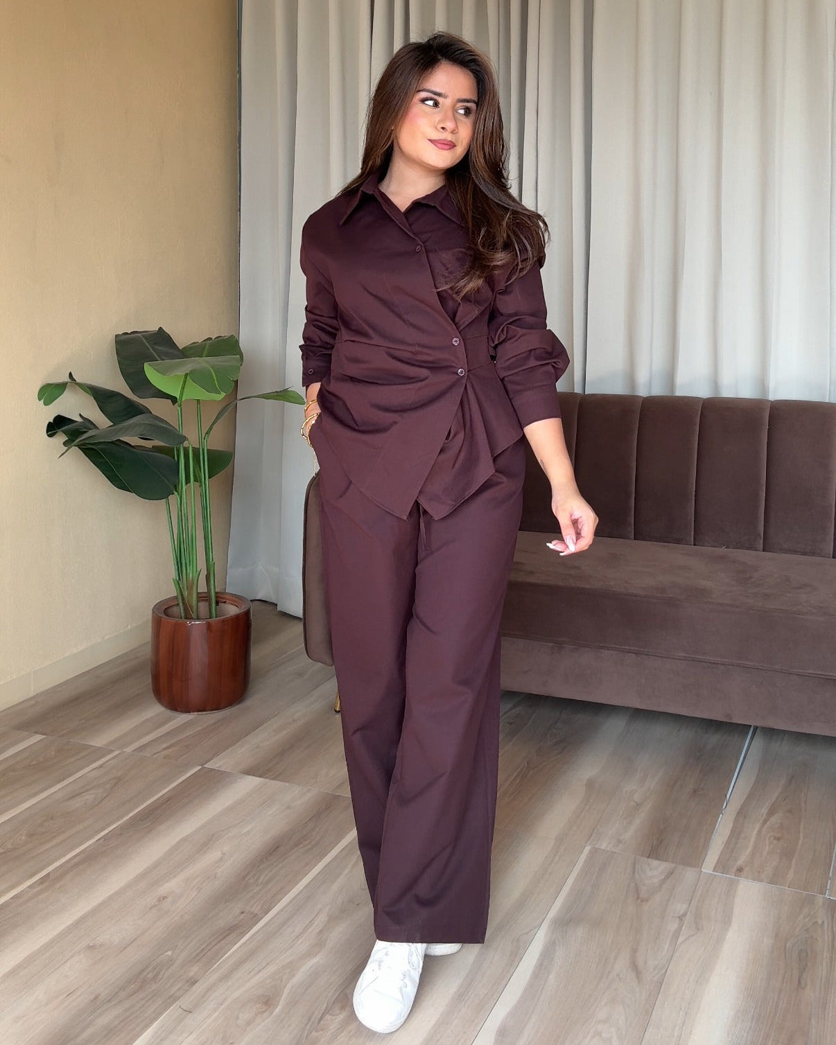 Wrap Shirt Relaxed Fit Co-ord Set
