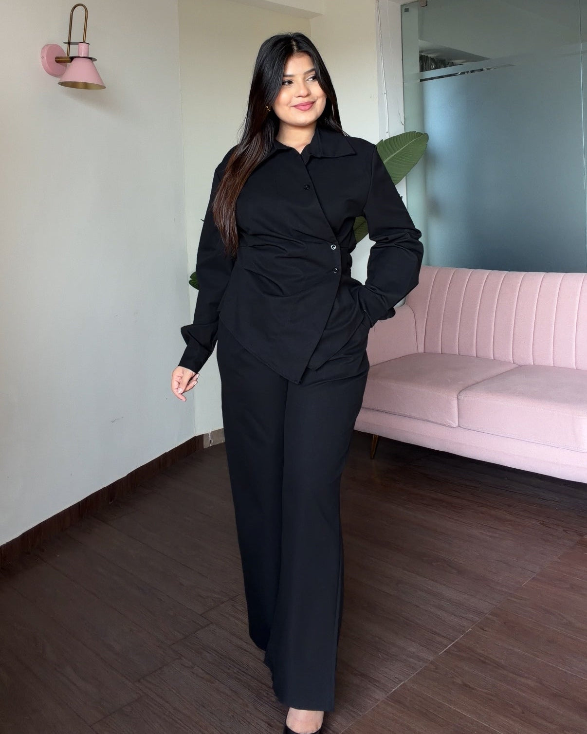 Wrap Shirt Relaxed Fit Co-ord Set