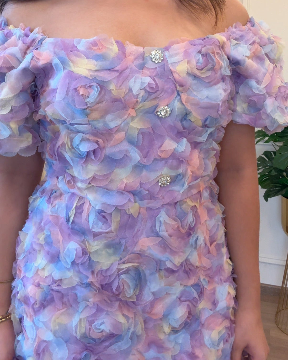 3d Floral Multicolour Premium Mini Dress