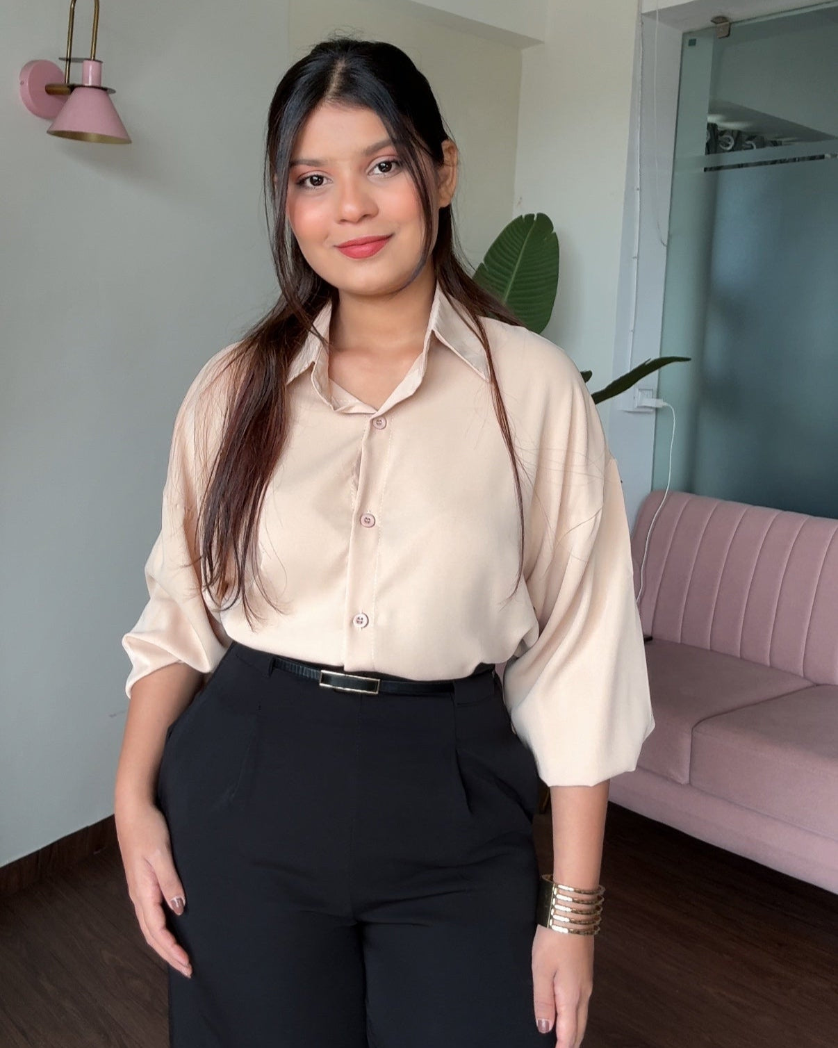 Basic Crepe Solid Shirt