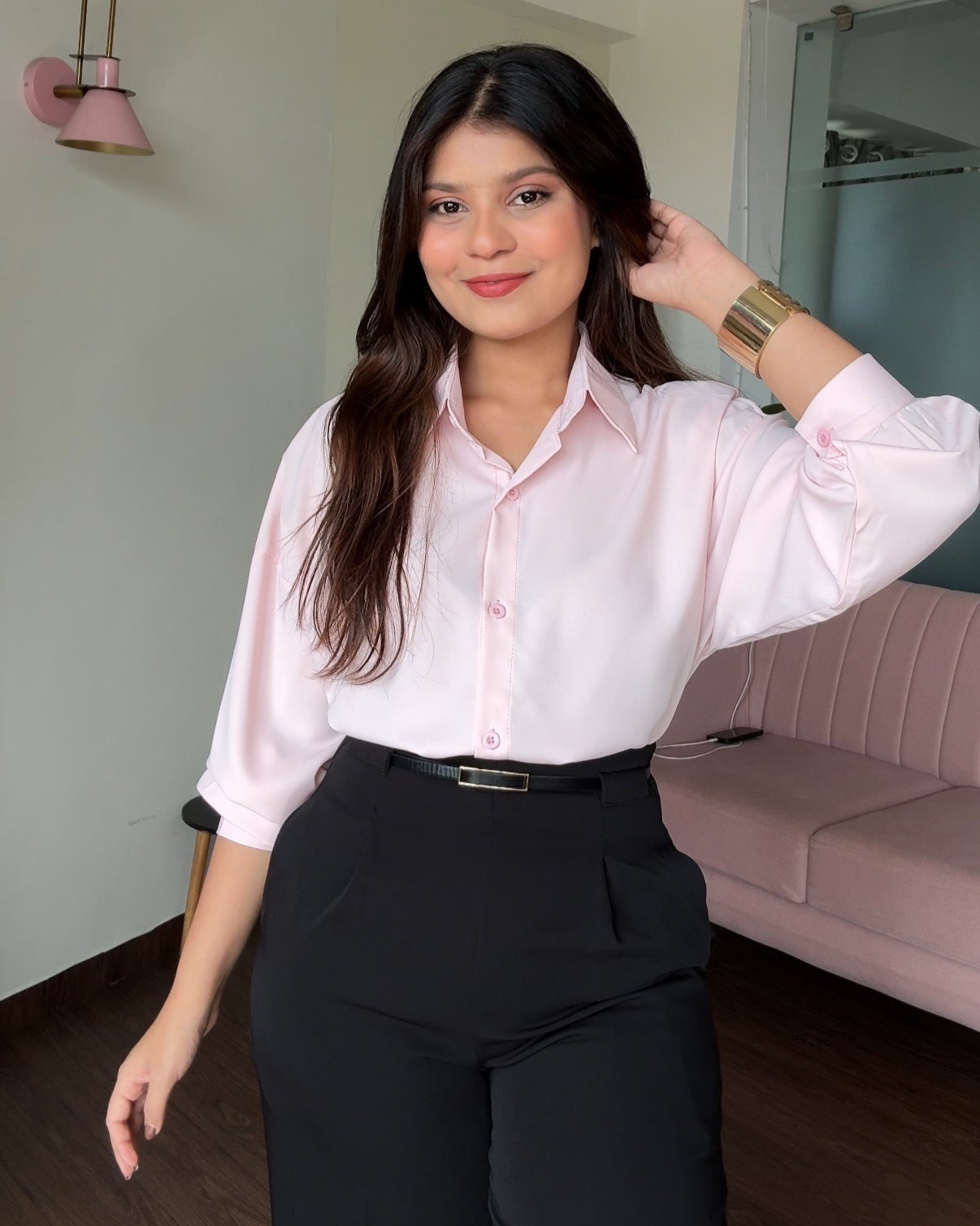 Basic Crepe Solid Shirt
