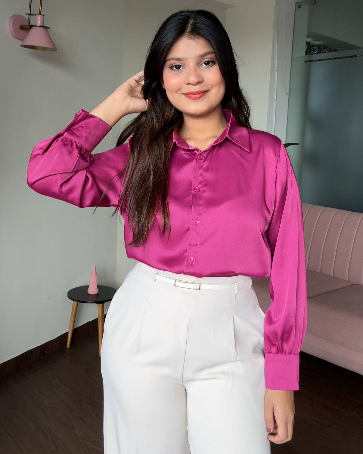 Solid Satin Shirt