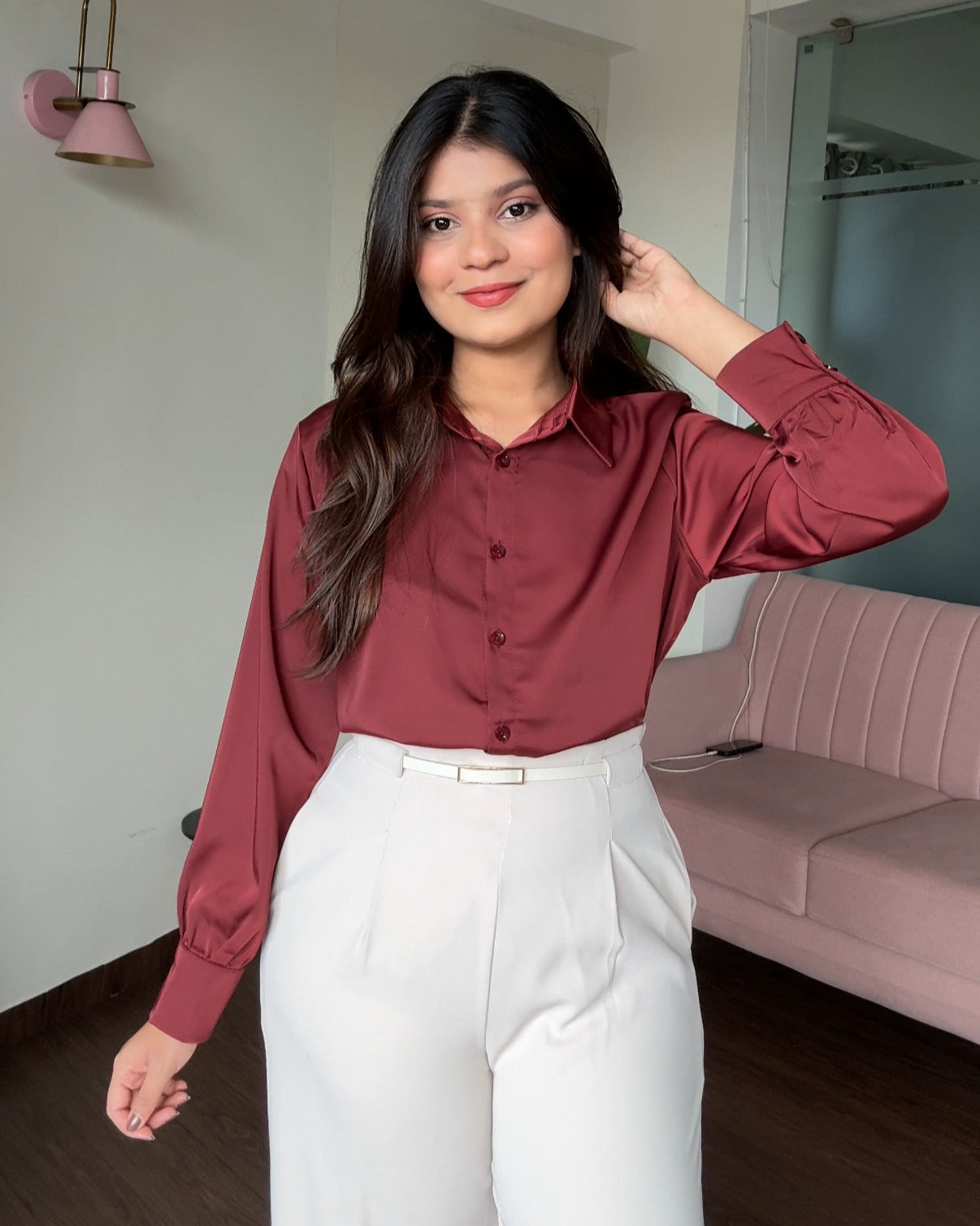 Solid Satin Shirt