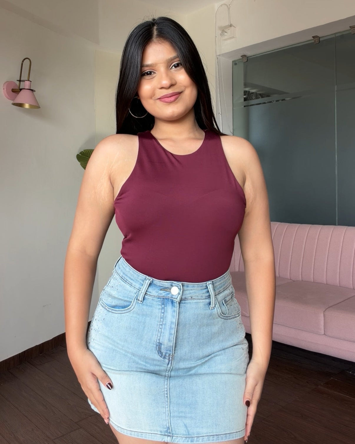 Basic Round Neck Cut Sleeve Bodysuit