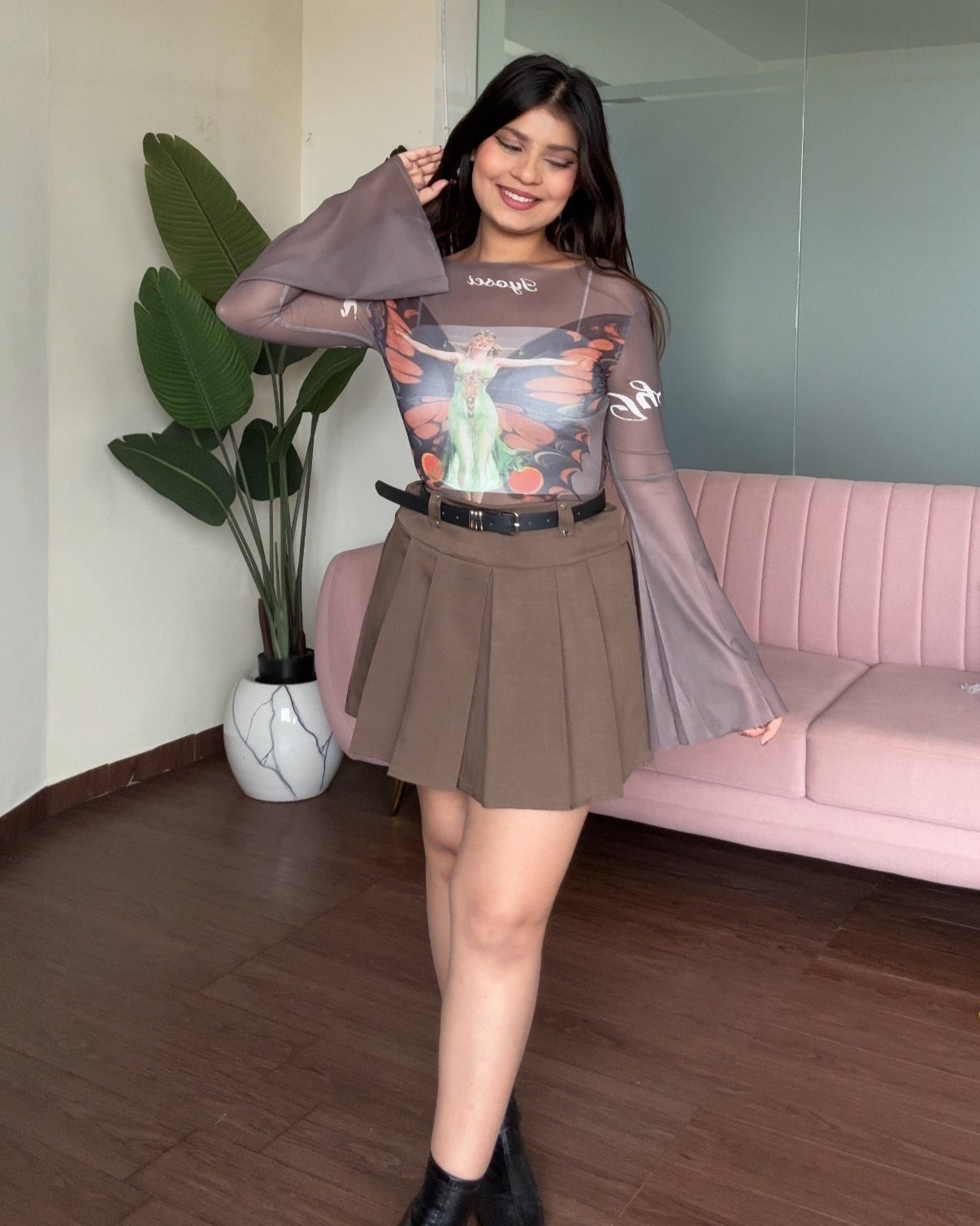 Belted Mini Tennis Skirt