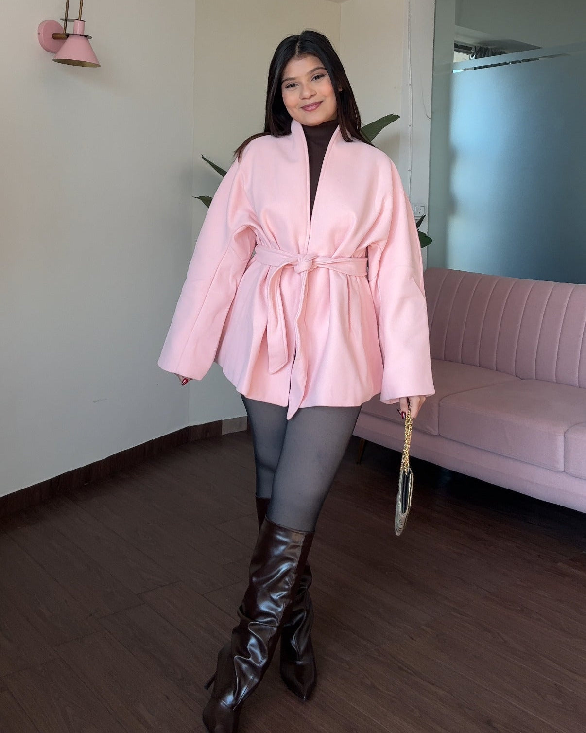 Blush Pink Classic Trench Coat