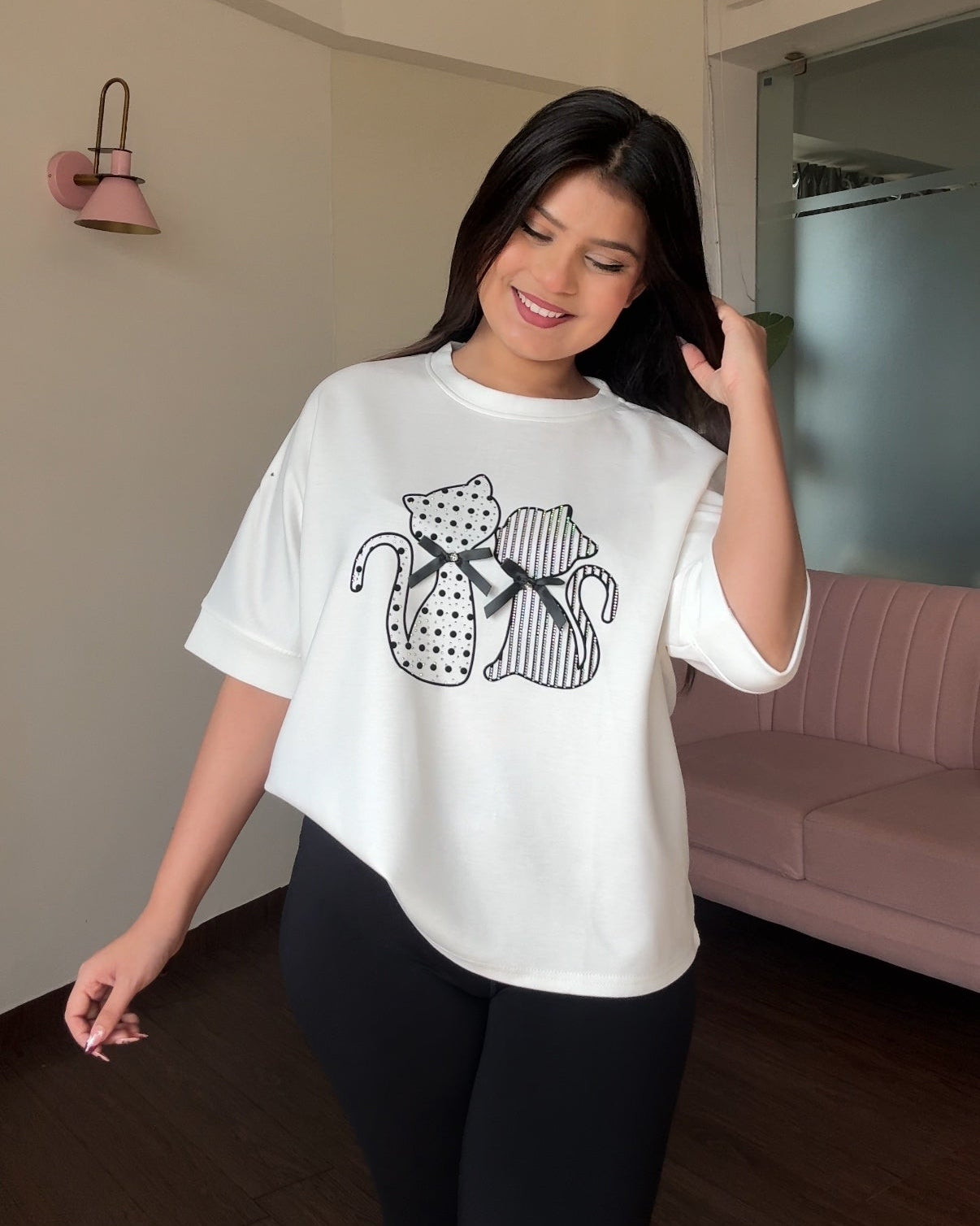 Cat Pattern Relaxed Tee