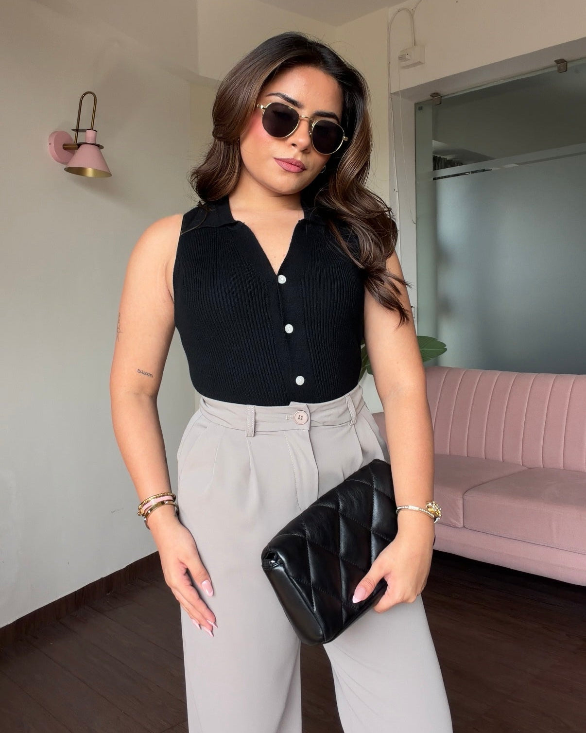 Classic Ribbed Collared Top