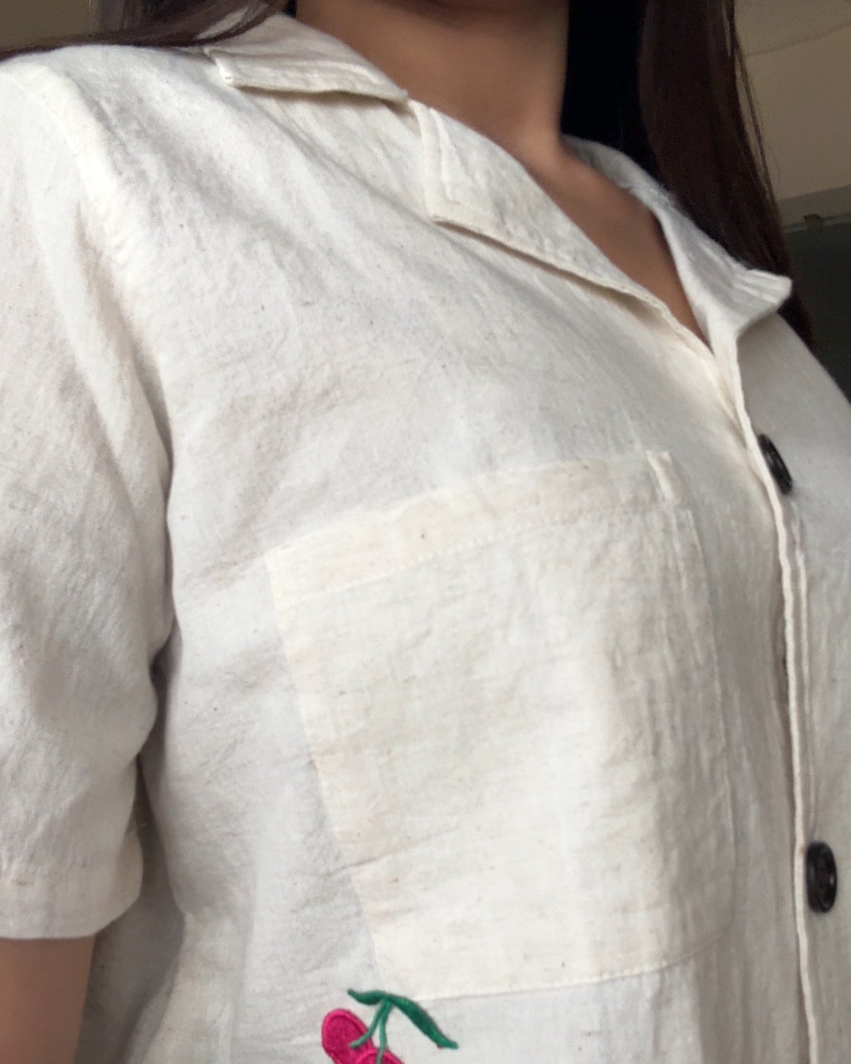 Cotton Basic Cropped Relaxed Fit Shirt