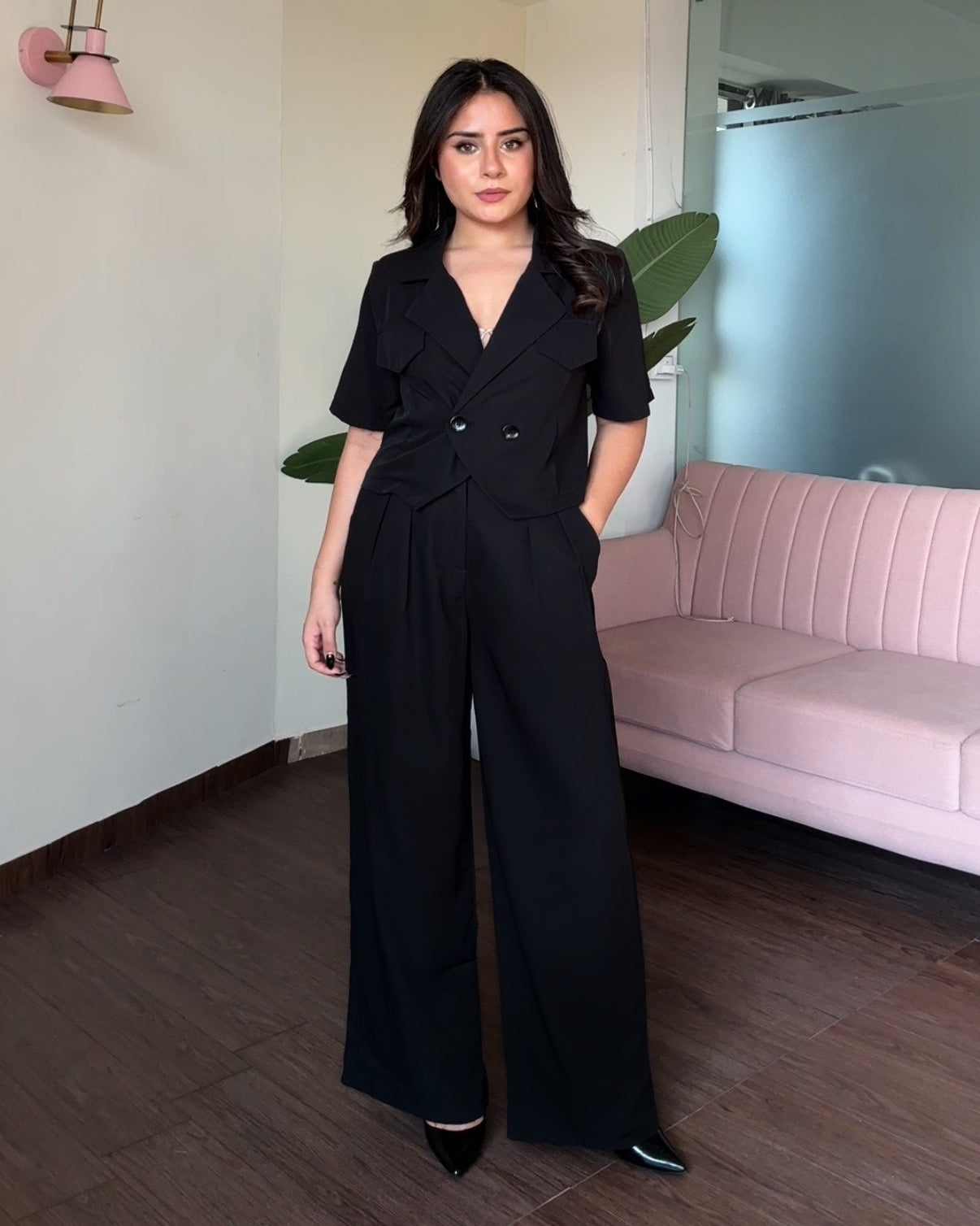 Cropped Blazer Set