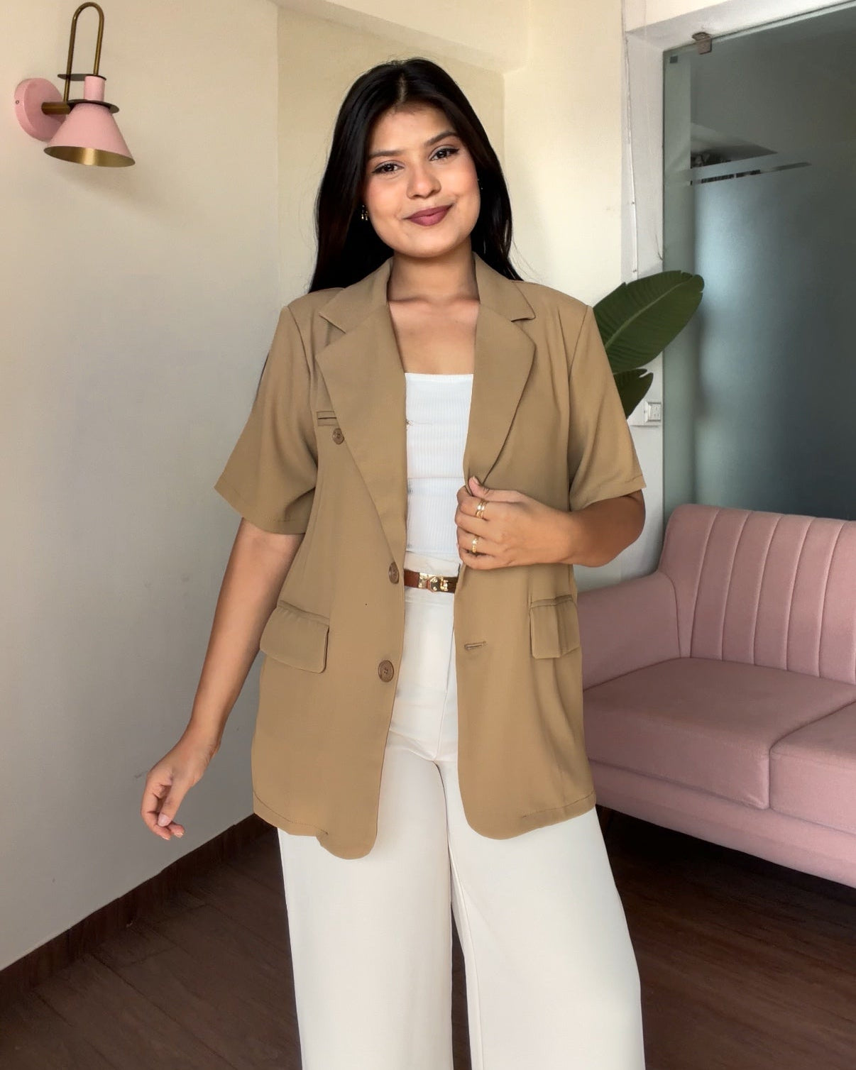 Cut Sleeve Light Weight Relaxed Fit Blazer