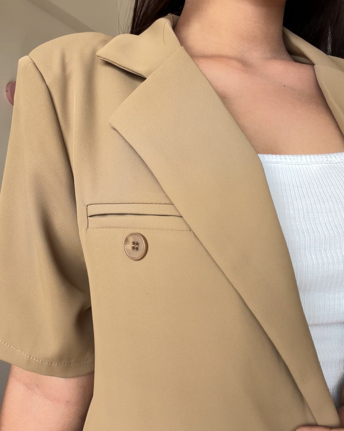 Cut Sleeve Light Weight Relaxed Fit Blazer