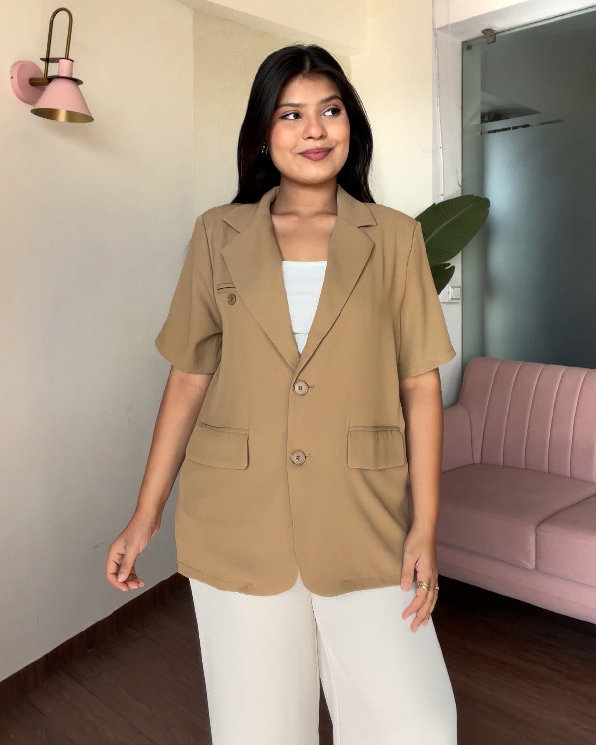 Cut Sleeve Light Weight Relaxed Fit Blazer