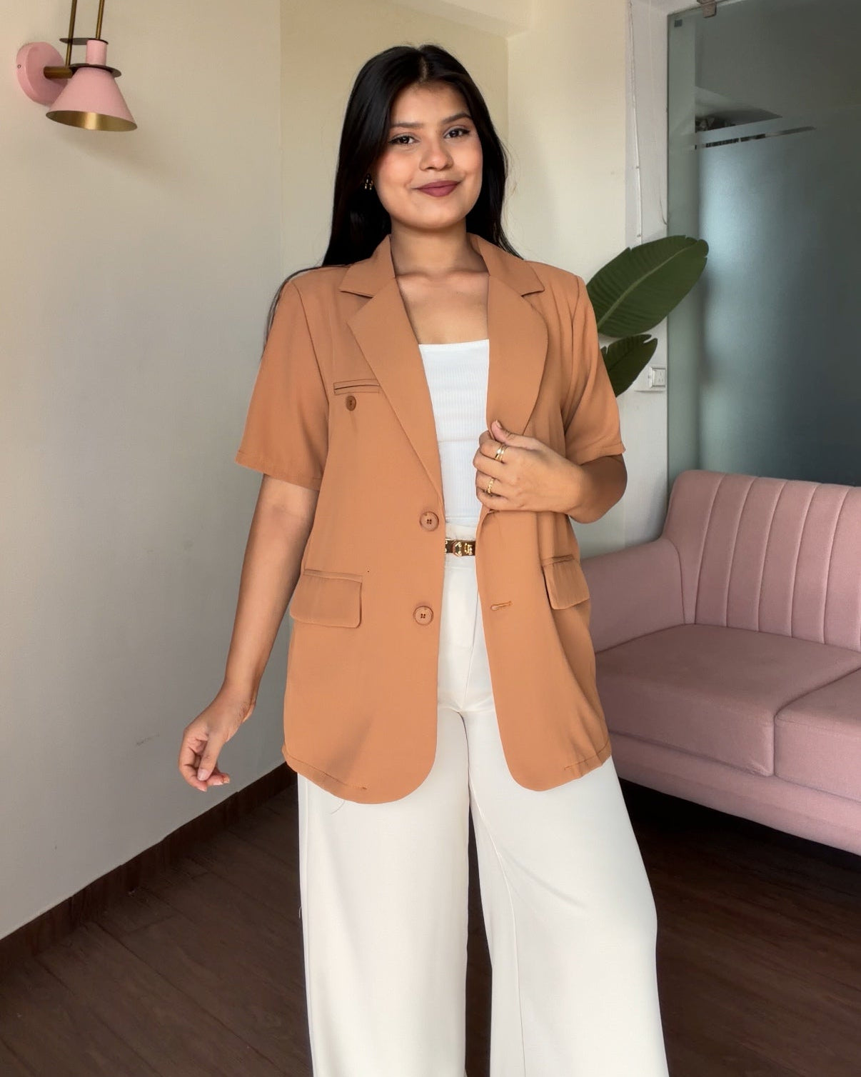 Cut Sleeve Light Weight Relaxed Fit Blazer