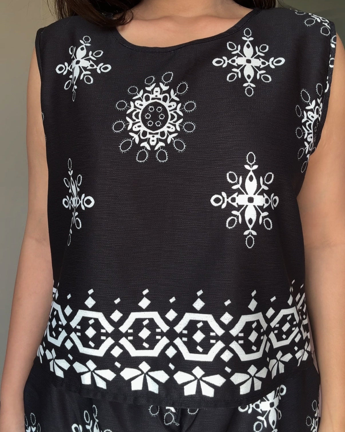 Cut Sleeve Relaxed Fit Printed Co-ord Set