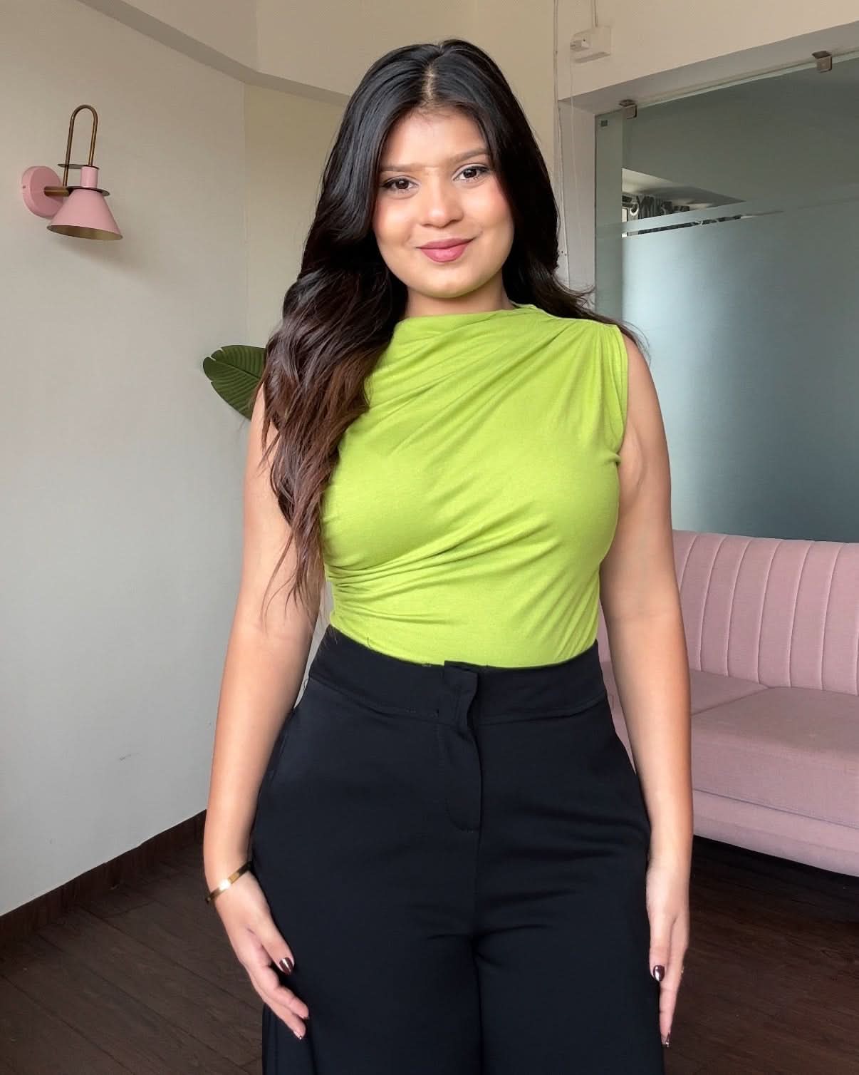 Cut Sleeves Draped Top