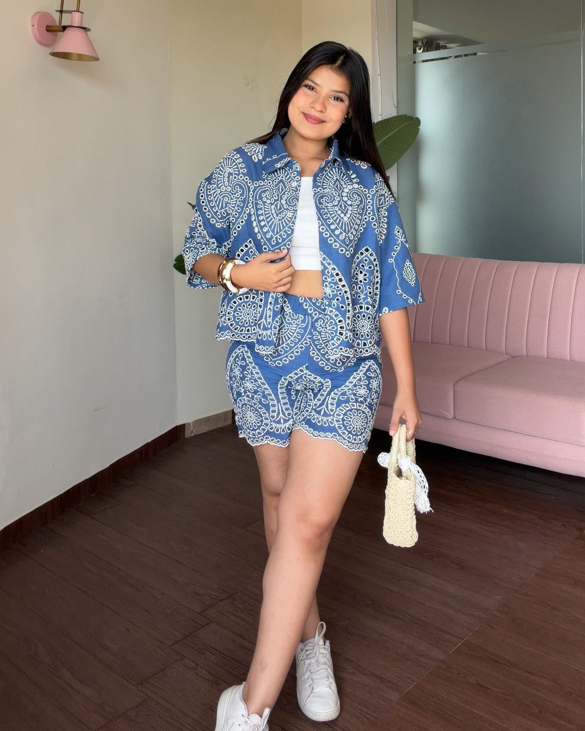 Cut work 3 Piece Summer Set