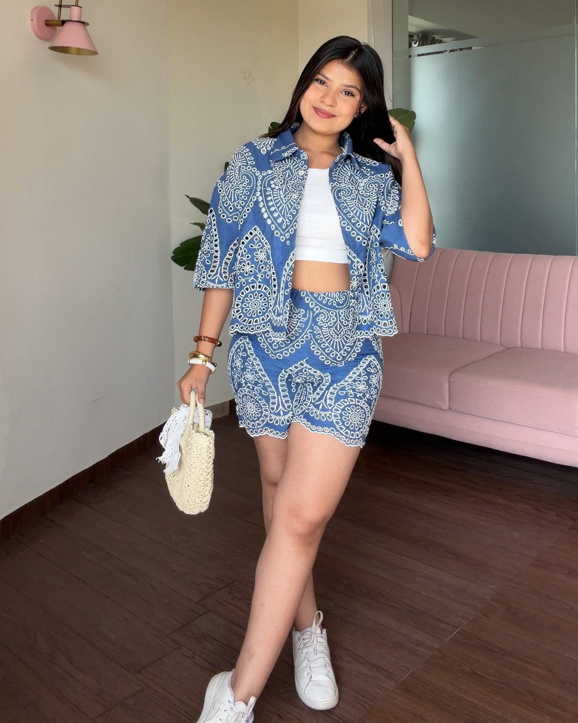 Cut work 3 Piece Summer Set