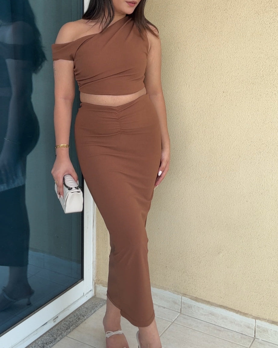 Draped Brown Set