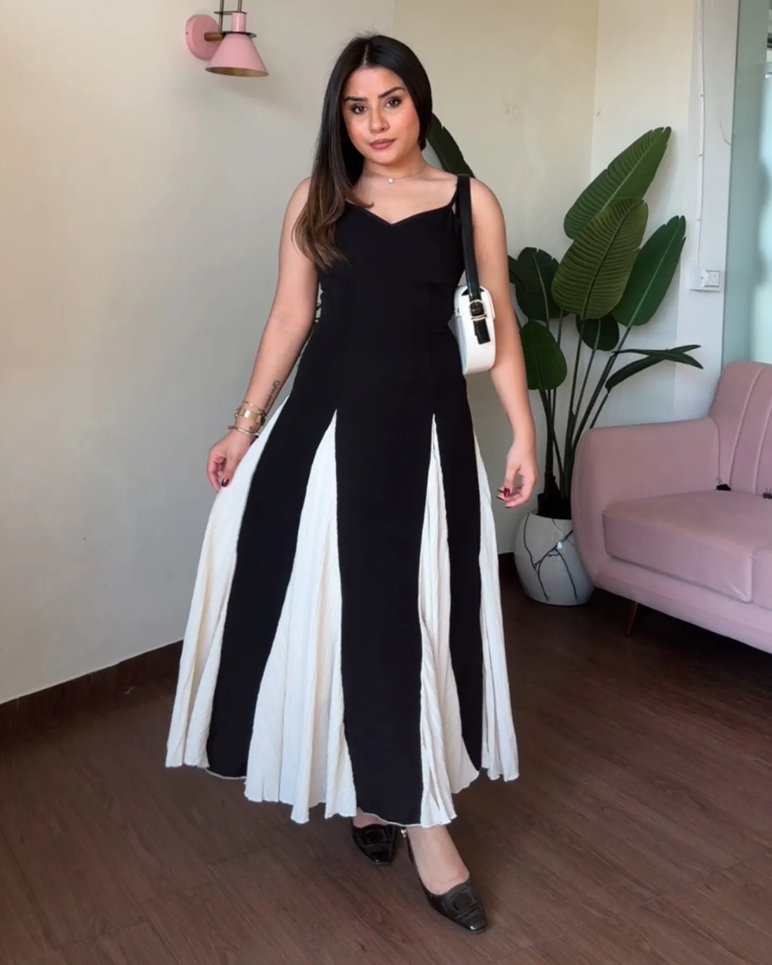 Dual Colour Long Maxi Dress