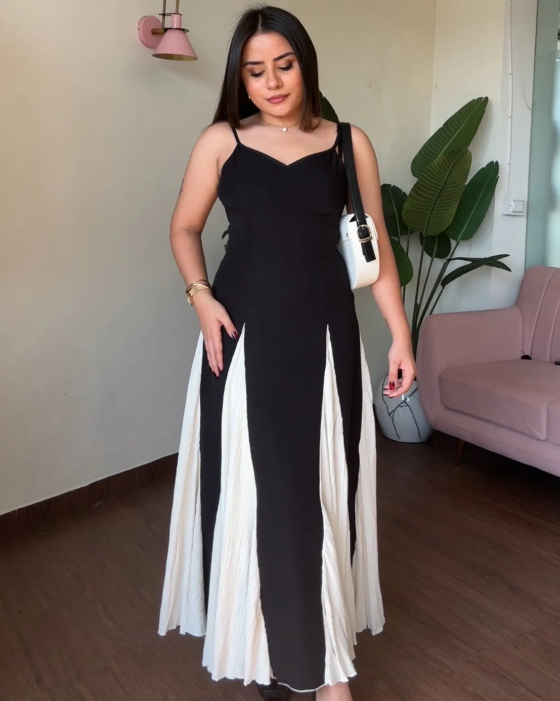 Dual Colour Long Maxi Dress