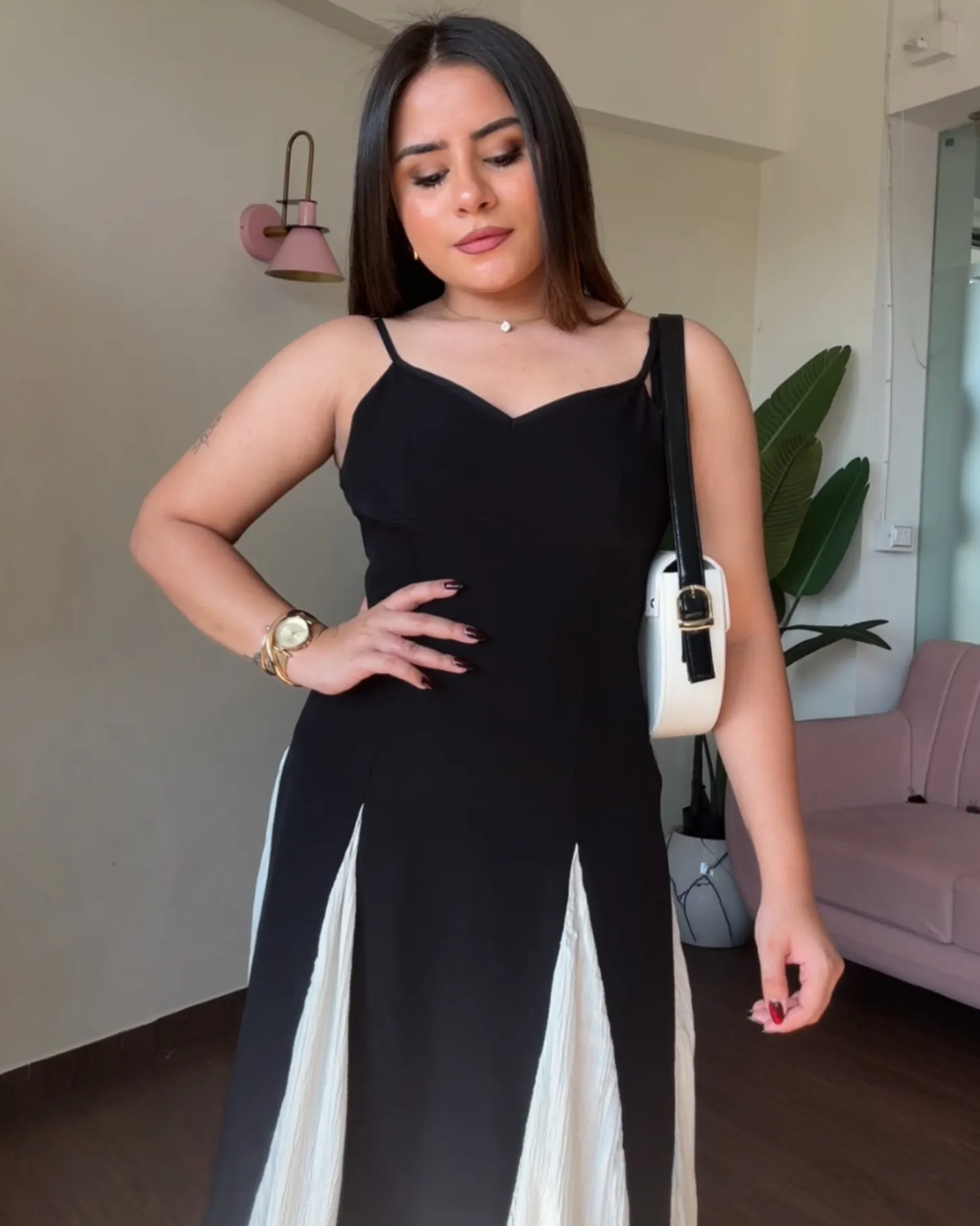 Dual Colour Long Maxi Dress