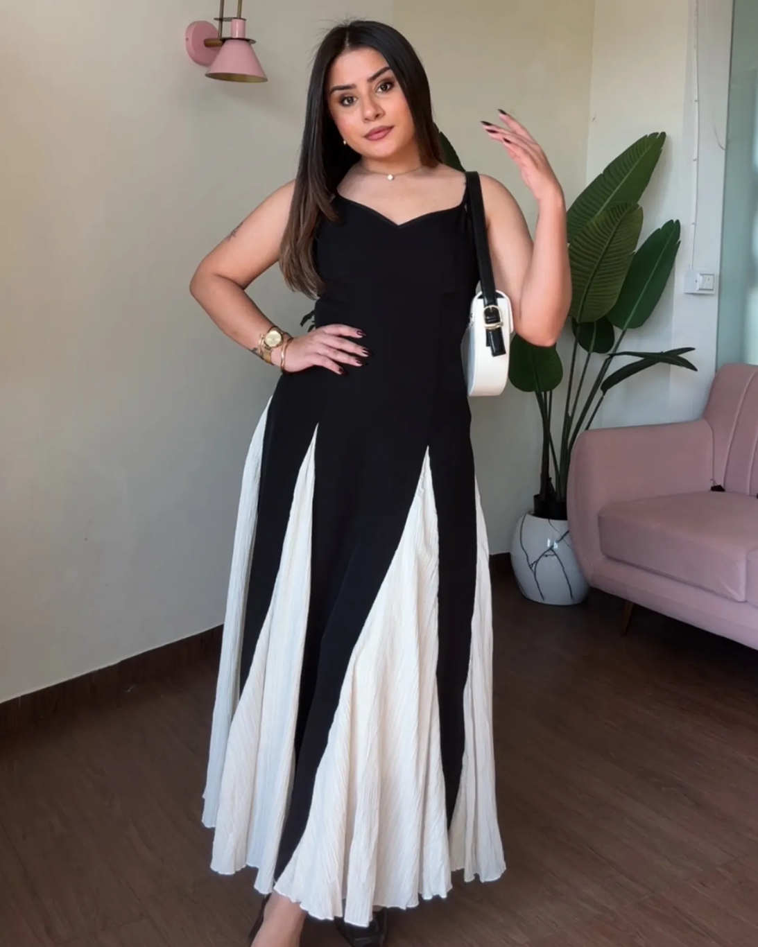 Dual Colour Long Maxi Dress