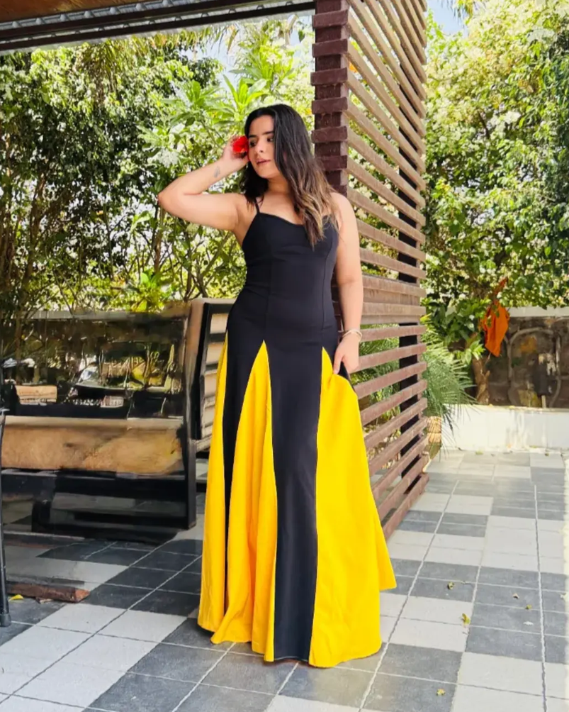 Dual Colour Long Maxi Dress
