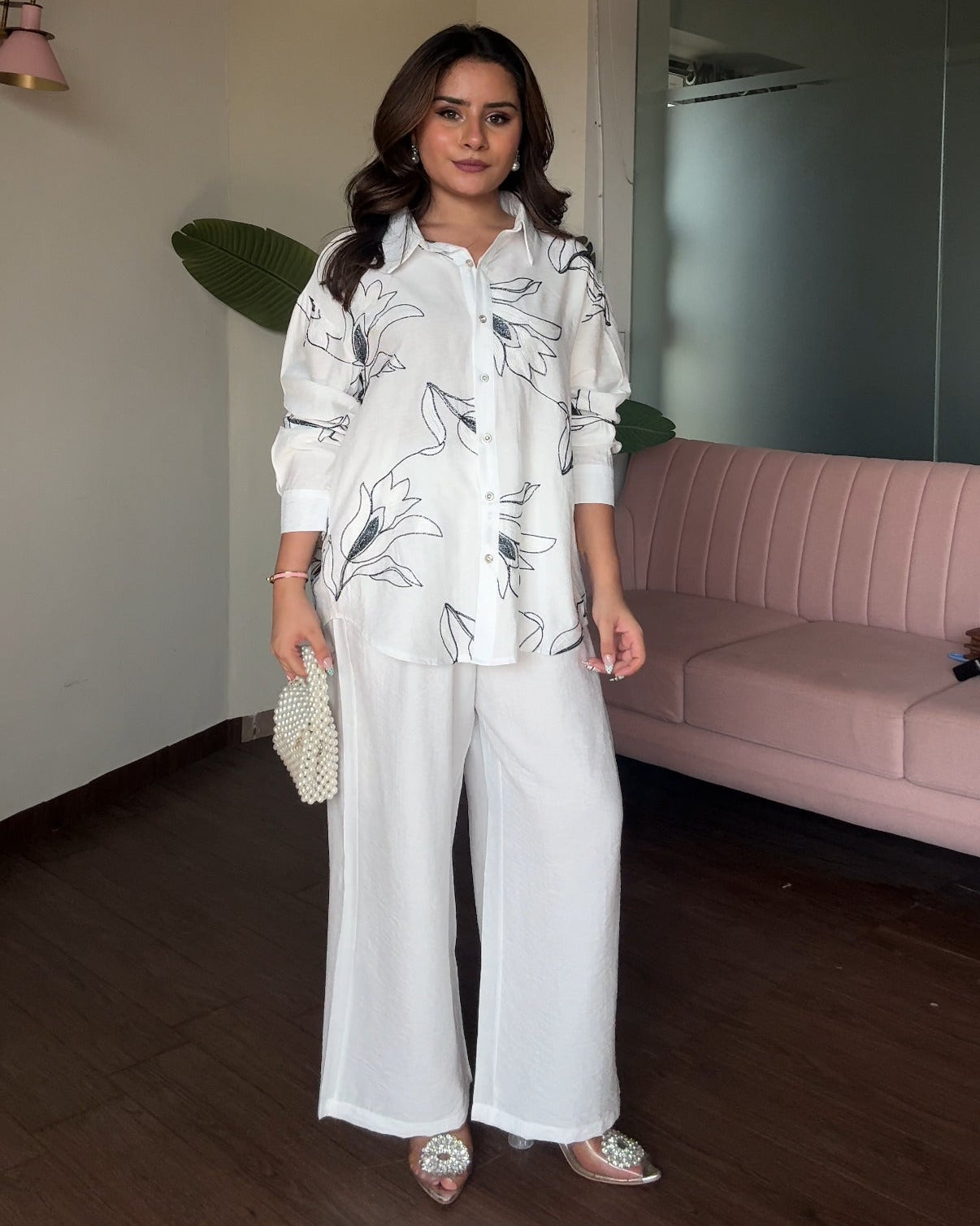 Embroidered Cotton Tulip Co-ord Set