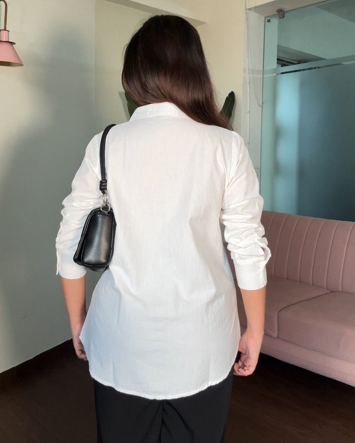 Face Illustration Embroidered Basic White Shirt