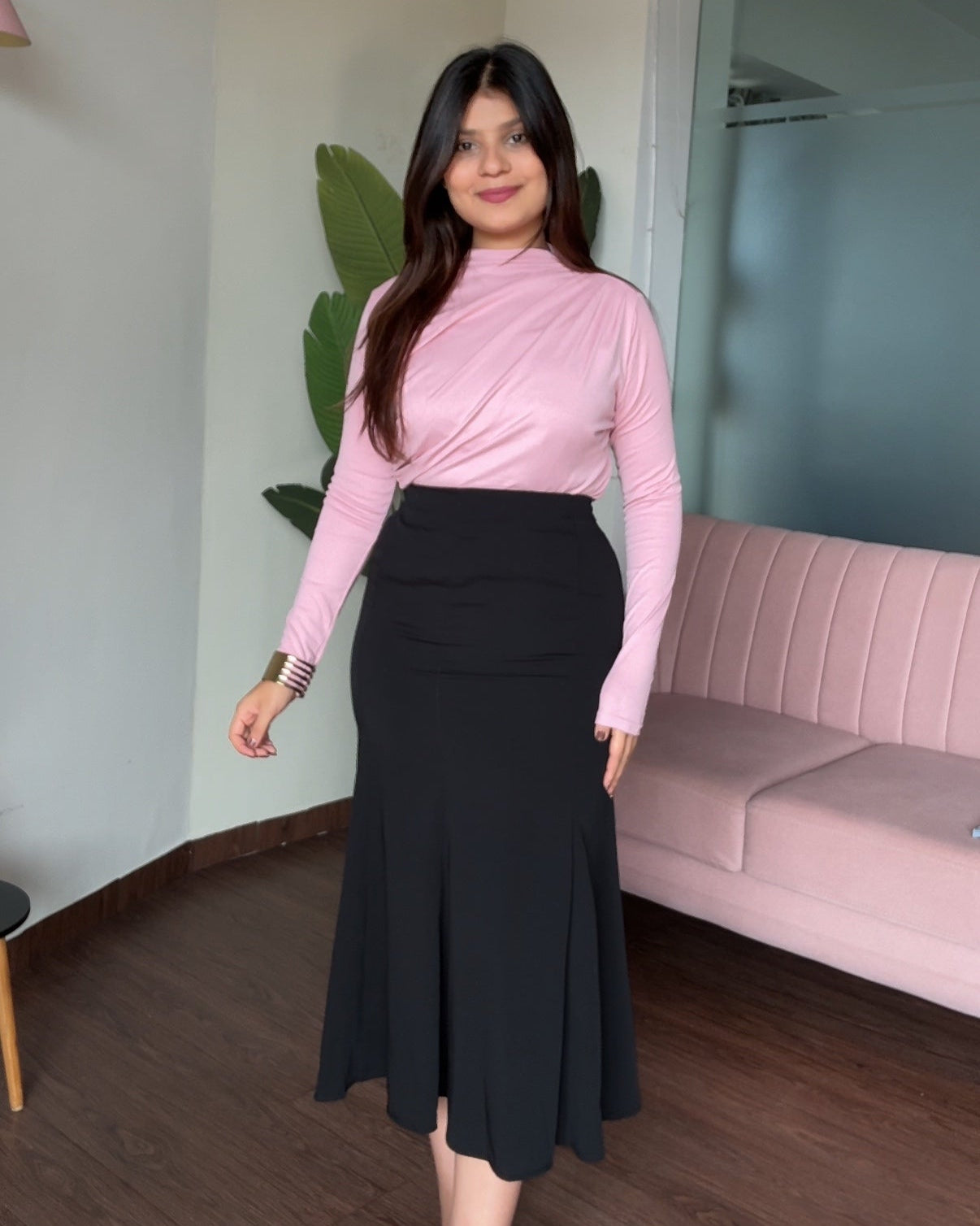Fitted Mermaid Midi Skirt